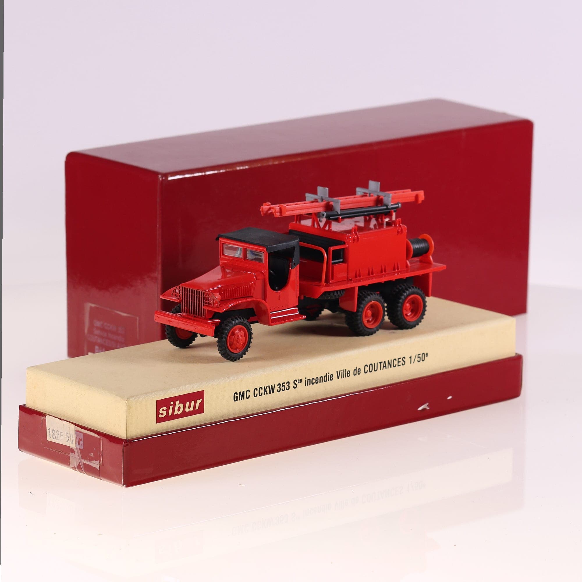 Sibur 4002 GMC CCKW 353 Sce incendie Ville de Coutances 1/50 Rouge avec boîte
