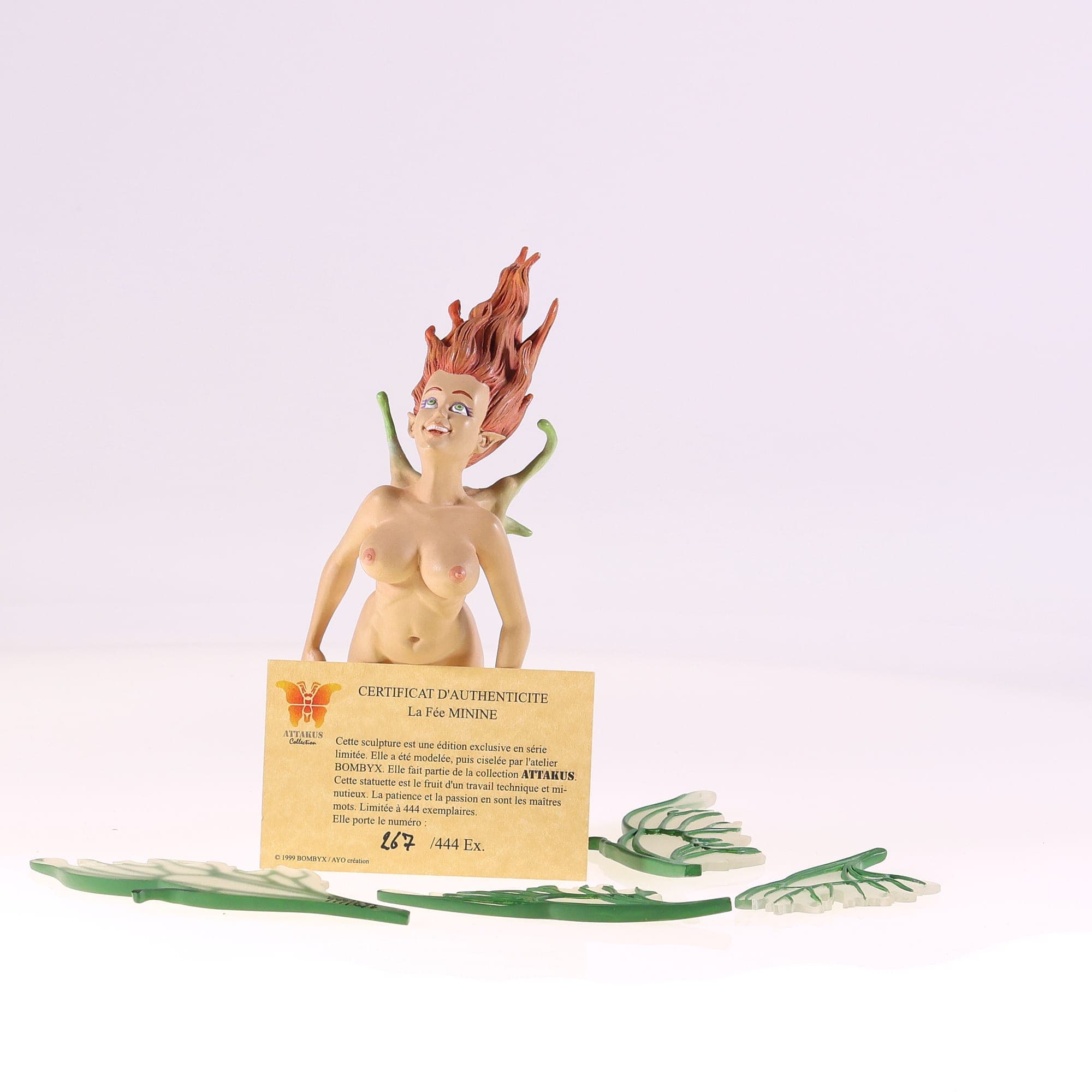 Attakus Fée Minine n°267/444 avec certificat 17 cm (une aile manquante) Bon état