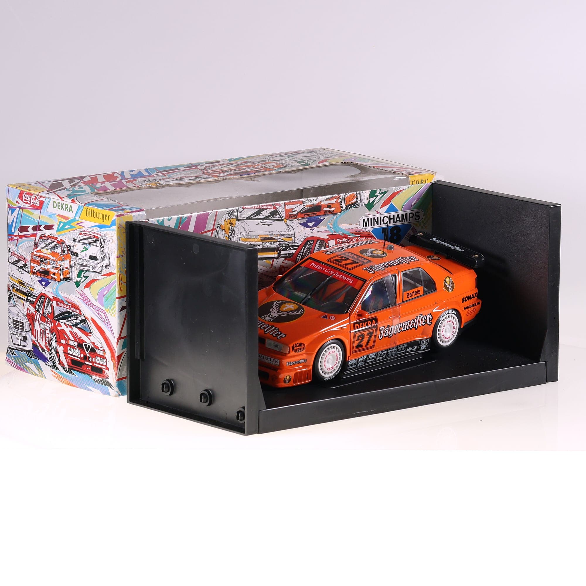 Minichamps 180 940127 Alfa Romeo 155 V5 TI M. Bartels 1994 #27 1/18 Orange avec 
