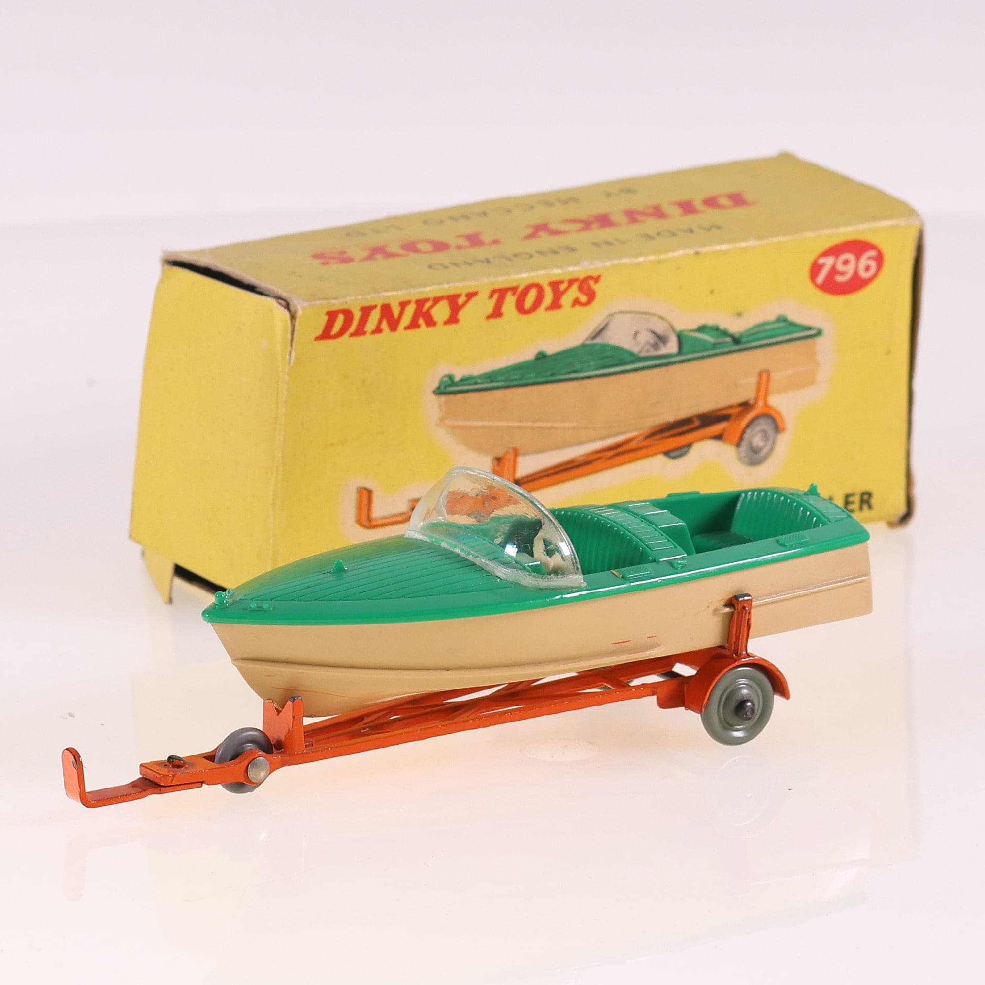 Dinky Toys 796 Healey Sports Boat on Trailer 1/43 Bicolore avec boîte