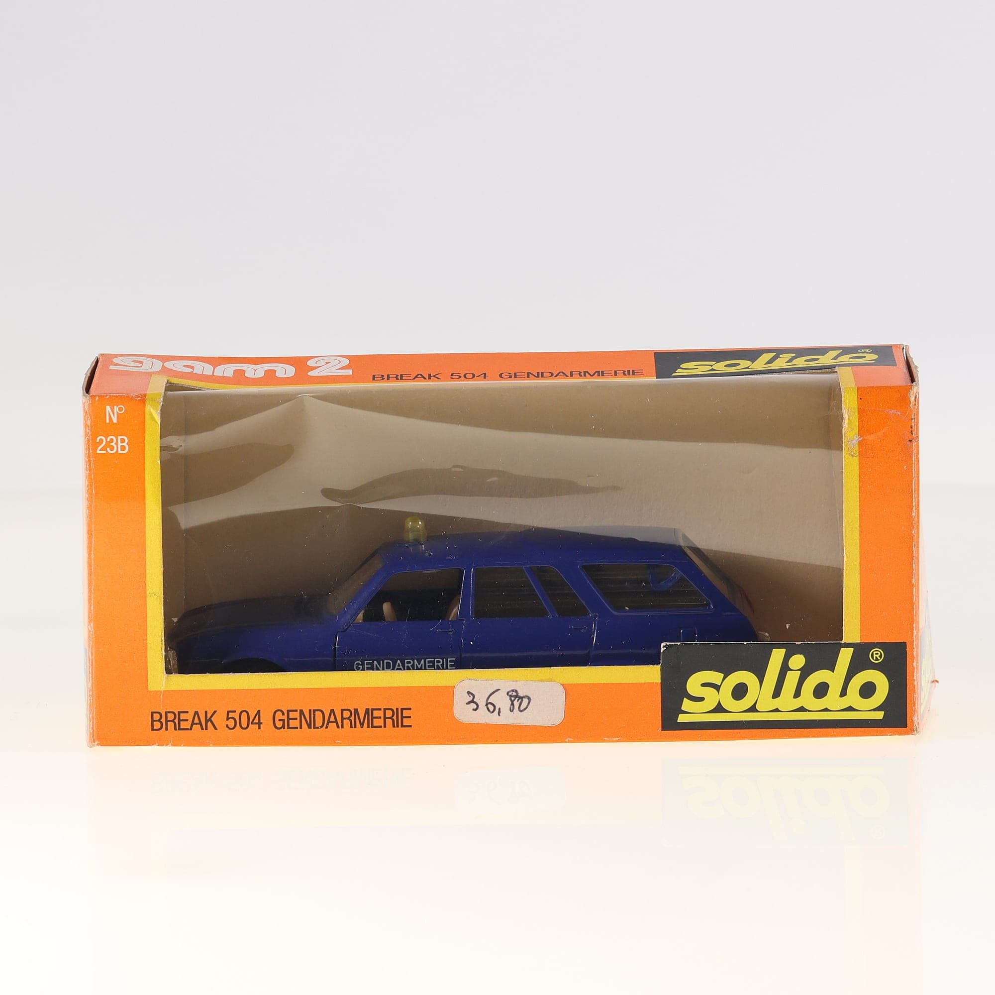 Solido Peugeot Break 504 Gendarmerie 23B 1/43 Bleu Grade B avec boîte — miniature 13