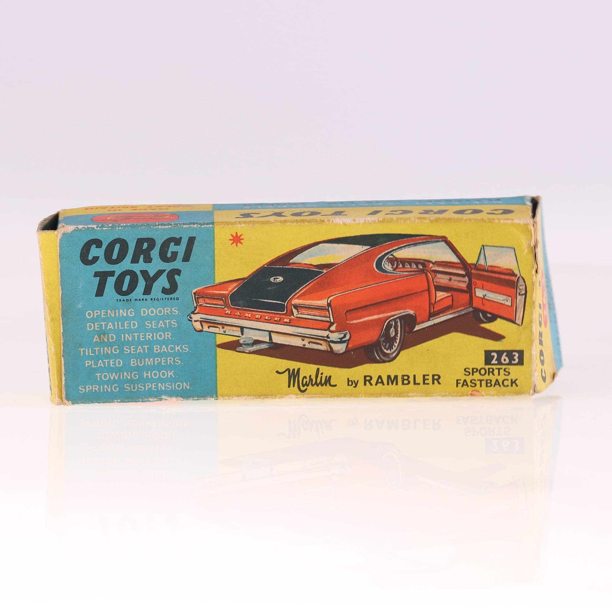 Marlin 263 Corgi Rambler sports fastback 1/43 Rouge Grade B avec boîte — miniature 4