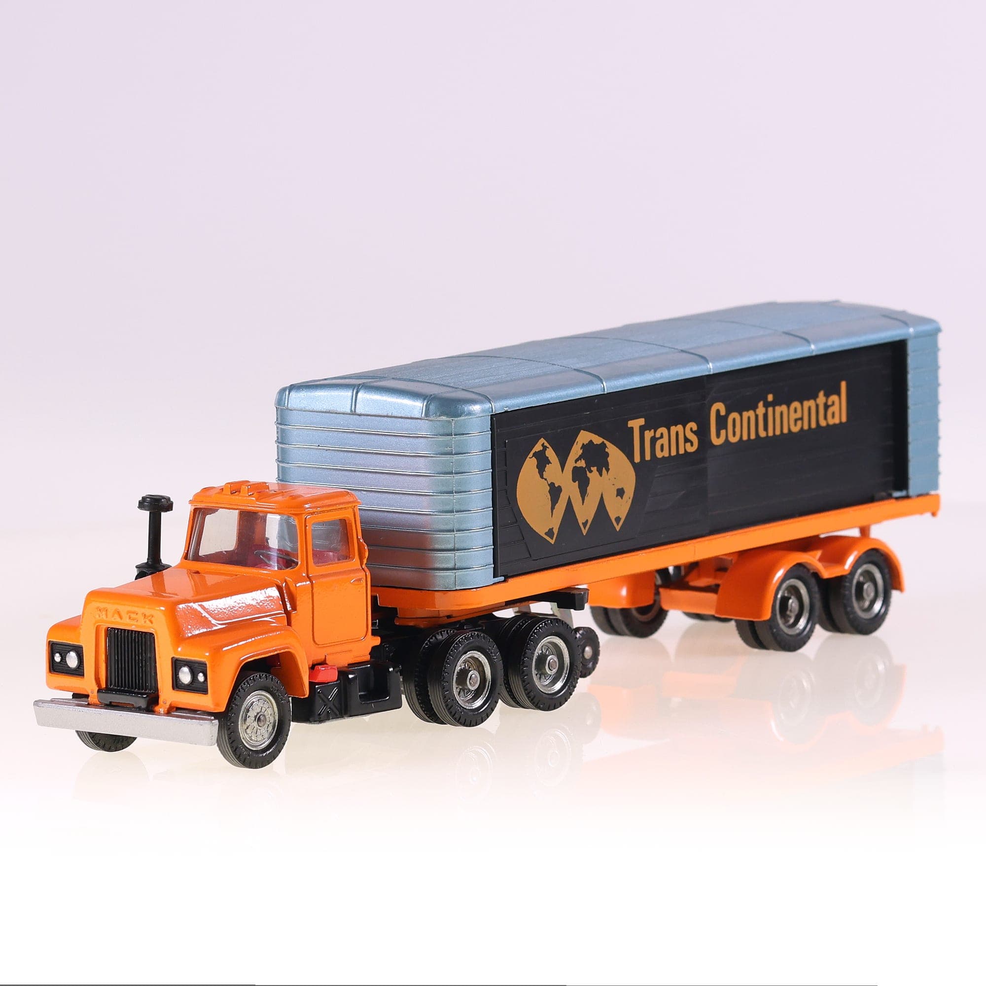 Corgi 1100 Mack Semi-remorque Trans Continental 26 cm Orange RARE — miniature 9