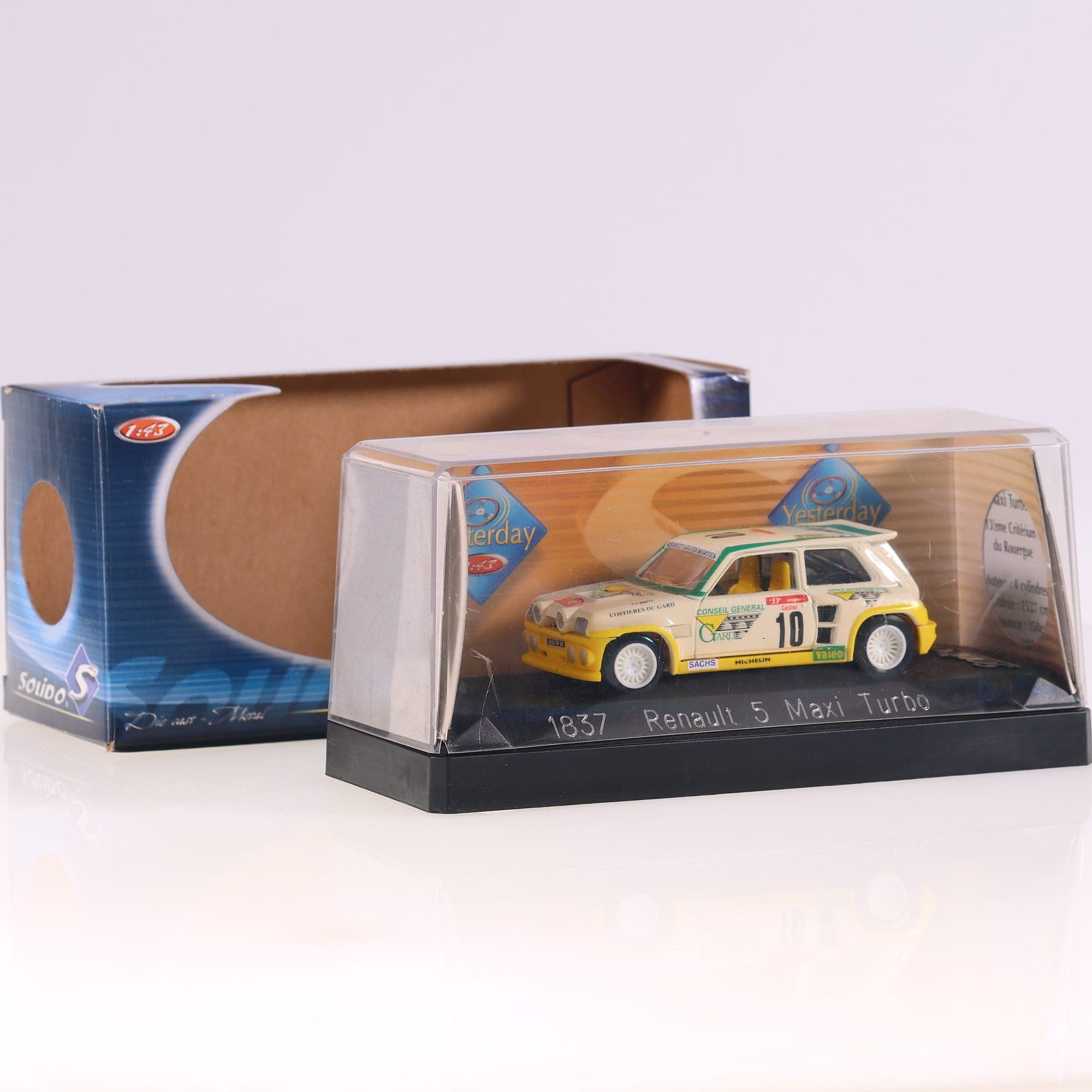 Solido 1837 Renault 5 Maxi Turbo #10 1/43 blanc et jaune avec boîte