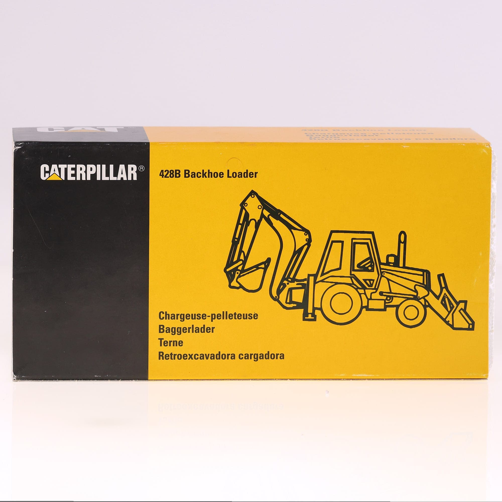NZG Caterpillar 428B Backhoe Loader Autre Jaune avec boîte — miniature 5