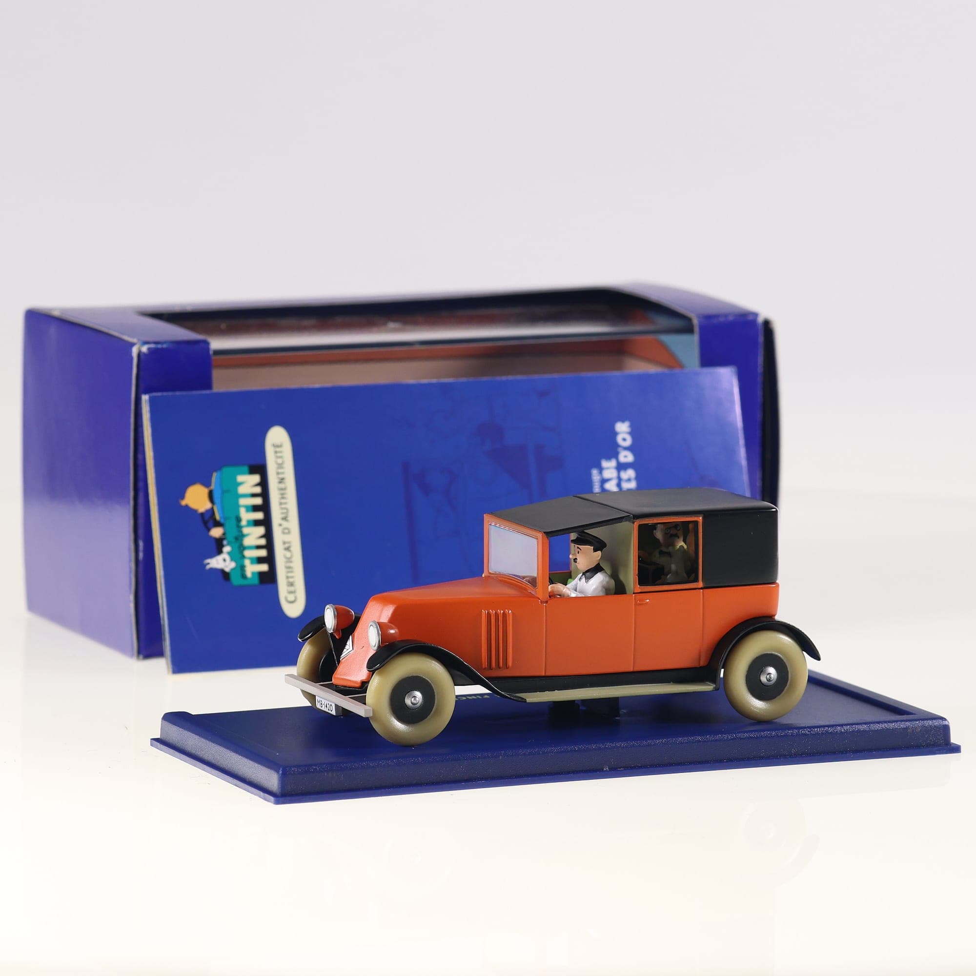 Atlas (Tintin) Renault Taxi Rouge - Le Crabe aux Pinces d'Or 1/43 Orange et noir