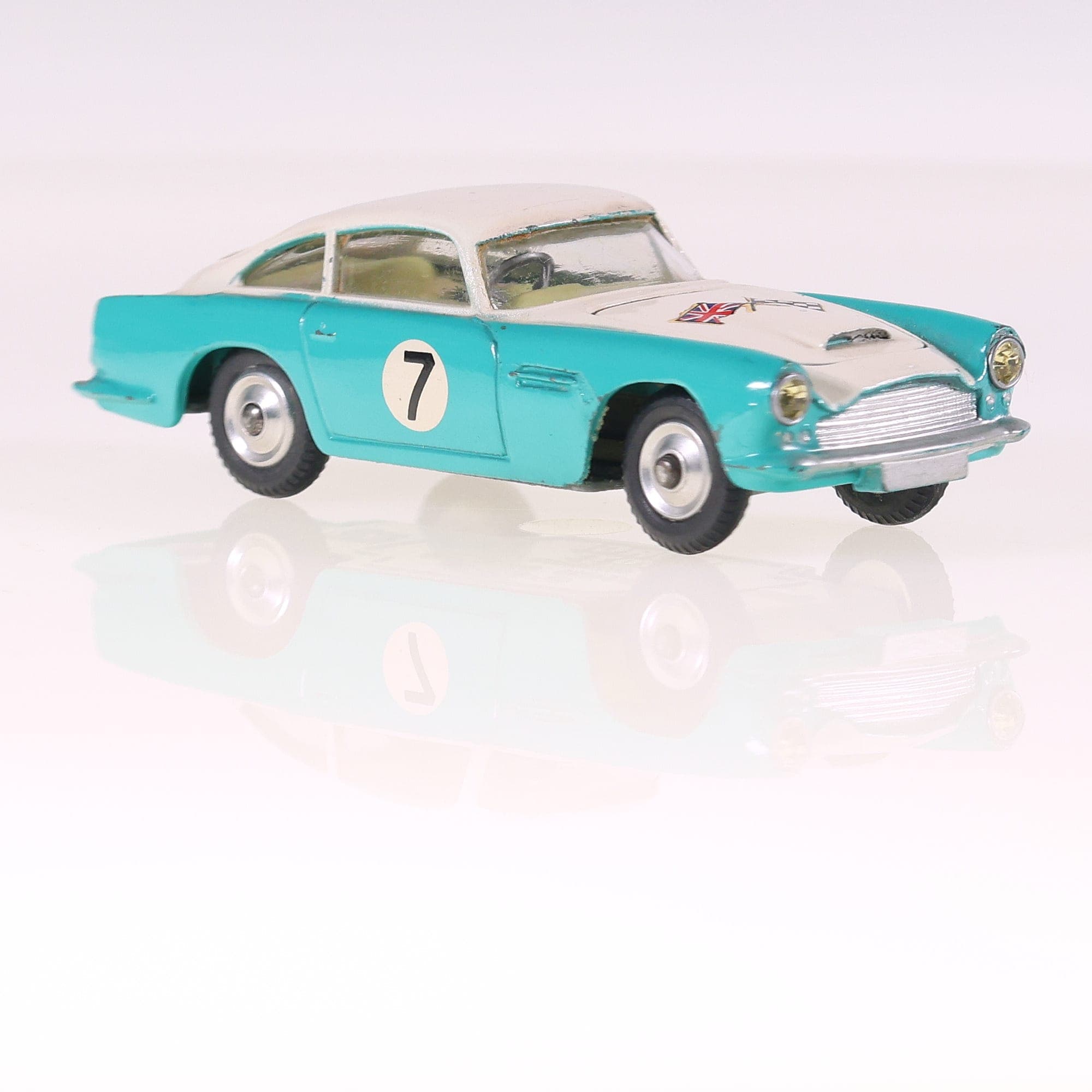 Corgi 309 Aston Martin DB4 Compétition Model #7 1/43 Turquoise avec boîte — miniature 11