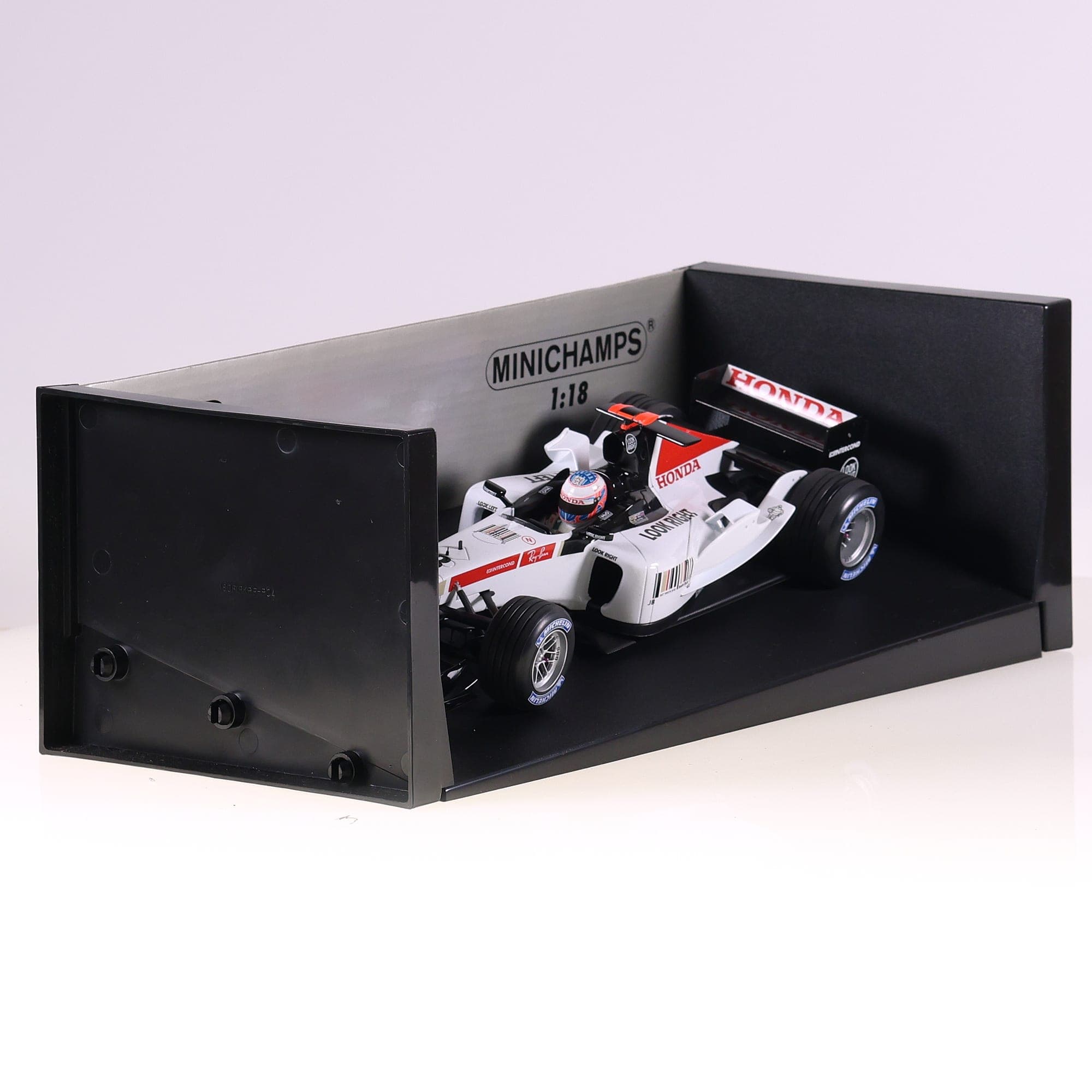 Minichamps BAR Honda Showcar 2005 J. Button 1 of 2.106 pcs 1/18 Blanc avec boîte — miniature 4