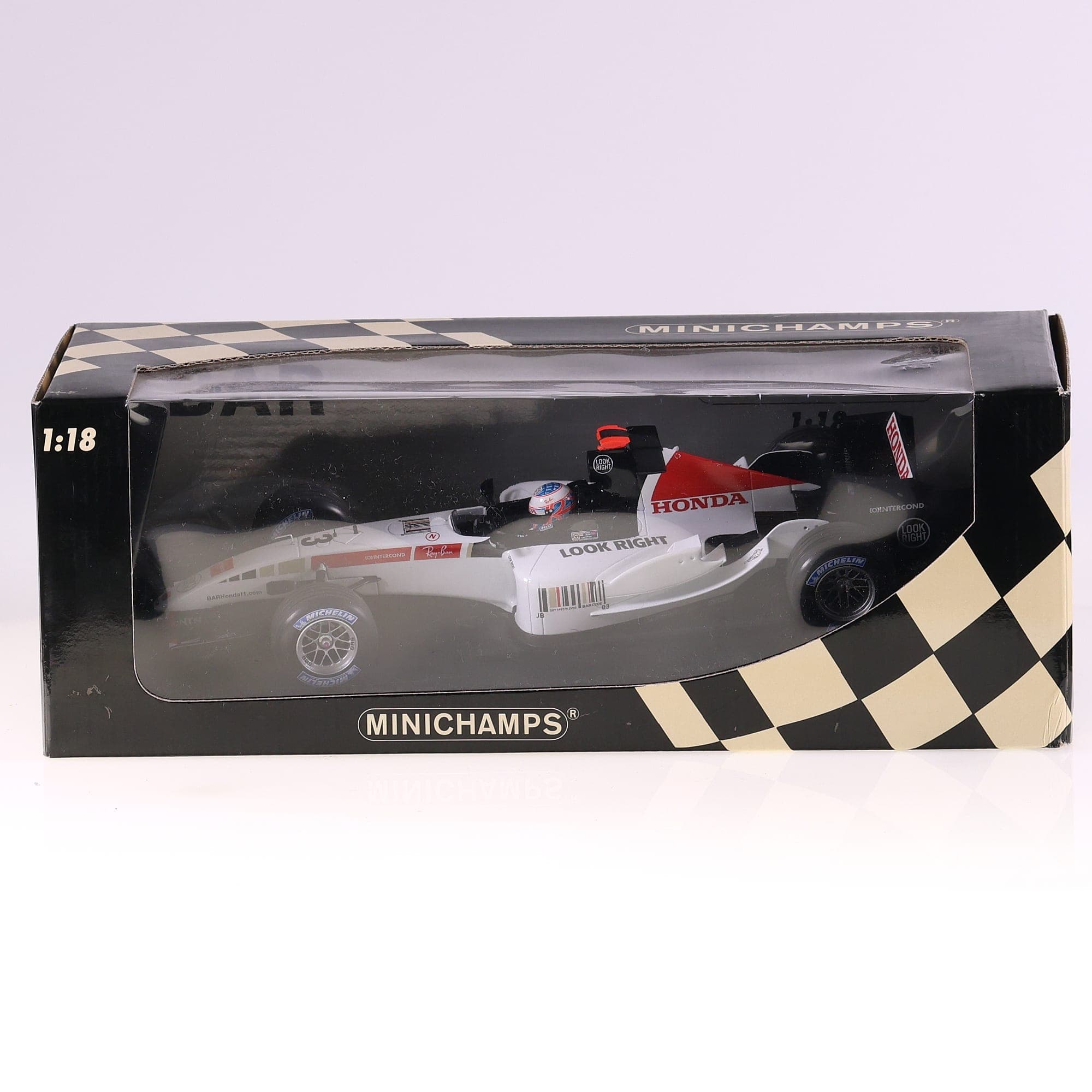 Minichamps BAR Honda Showcar 2005 J. Button 1 of 2.106 pcs 1/18 Blanc avec boîte — miniature 5