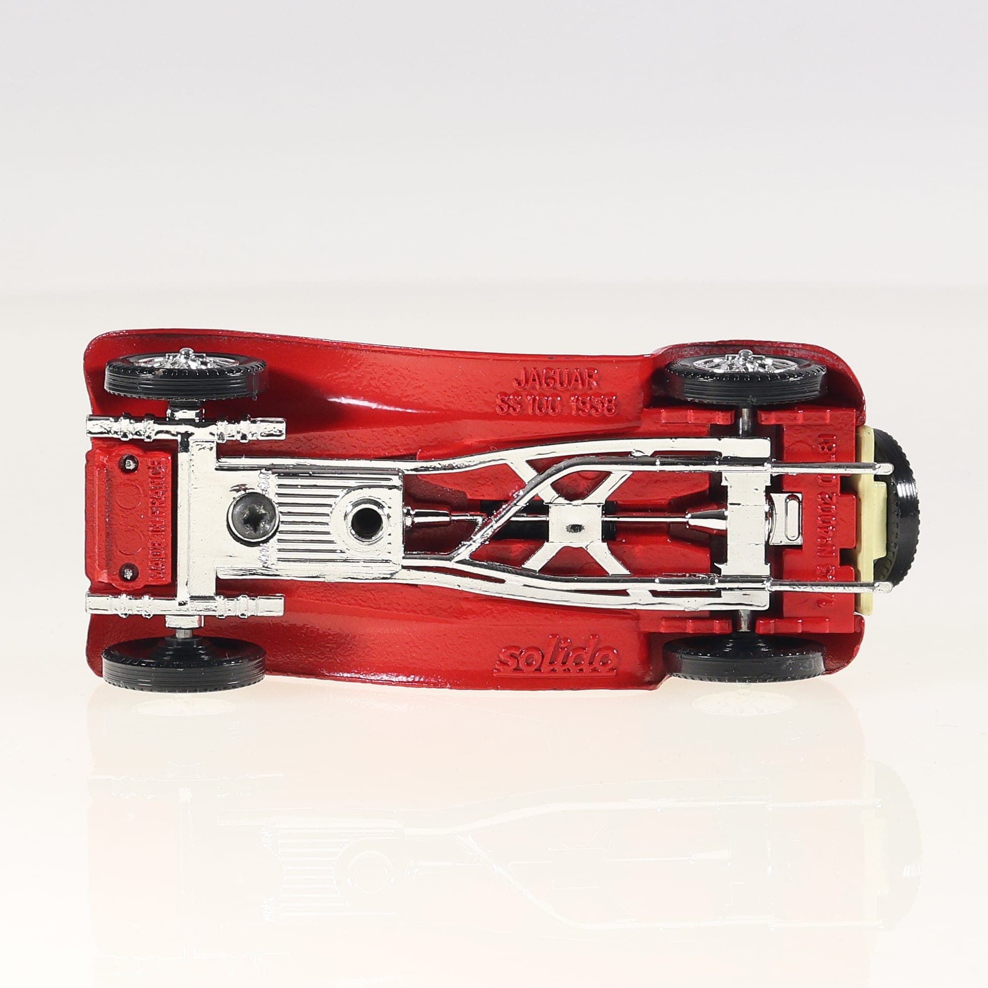Solido 4032 Jaguar SS 100 1938 1/43 Rouge et beige Grade B avec boîte — miniature 16