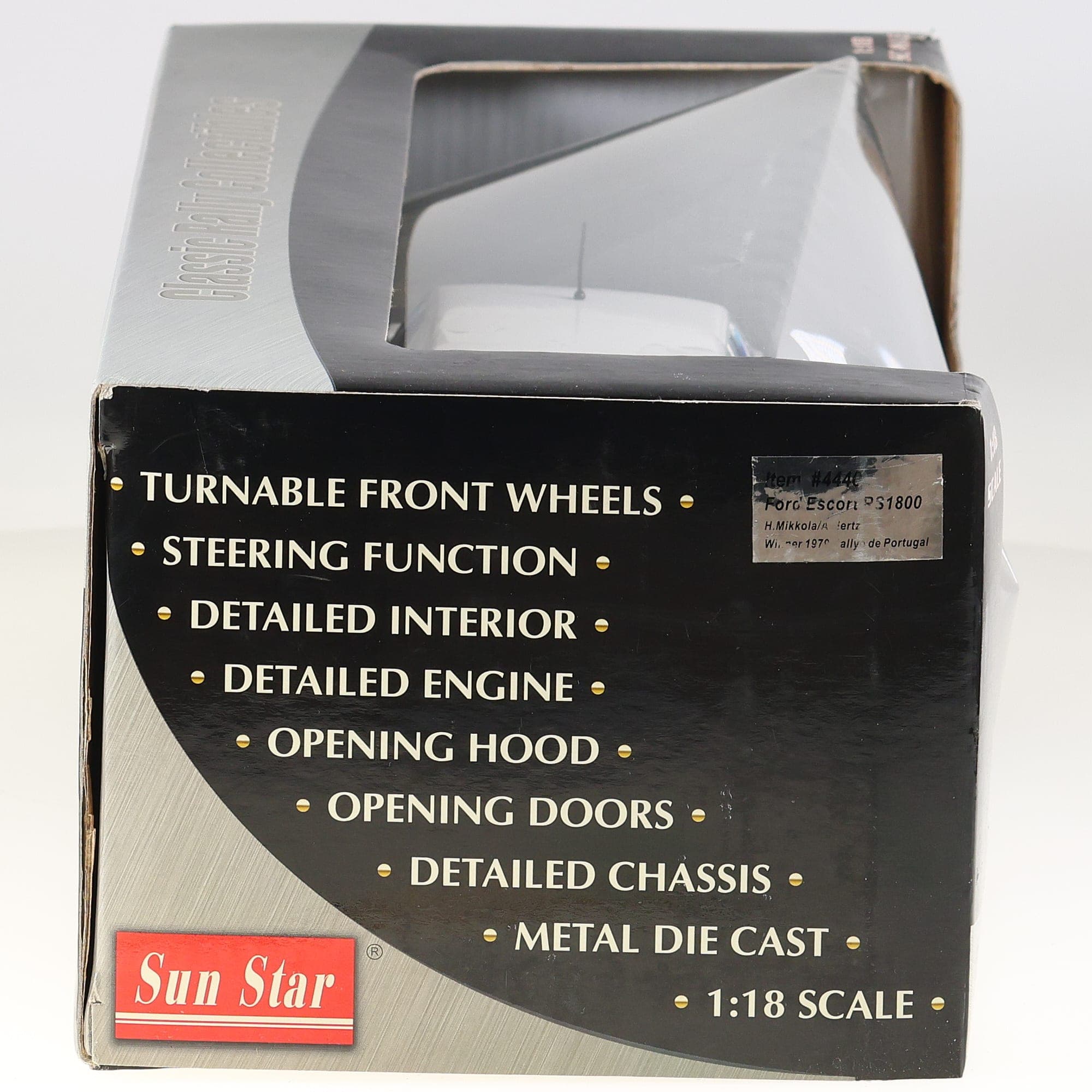 Sun Star 4499 Ford Escort Mk.II RS1800 Rally 1/18 Blanc avec déco rallye bleu av — miniature 6
