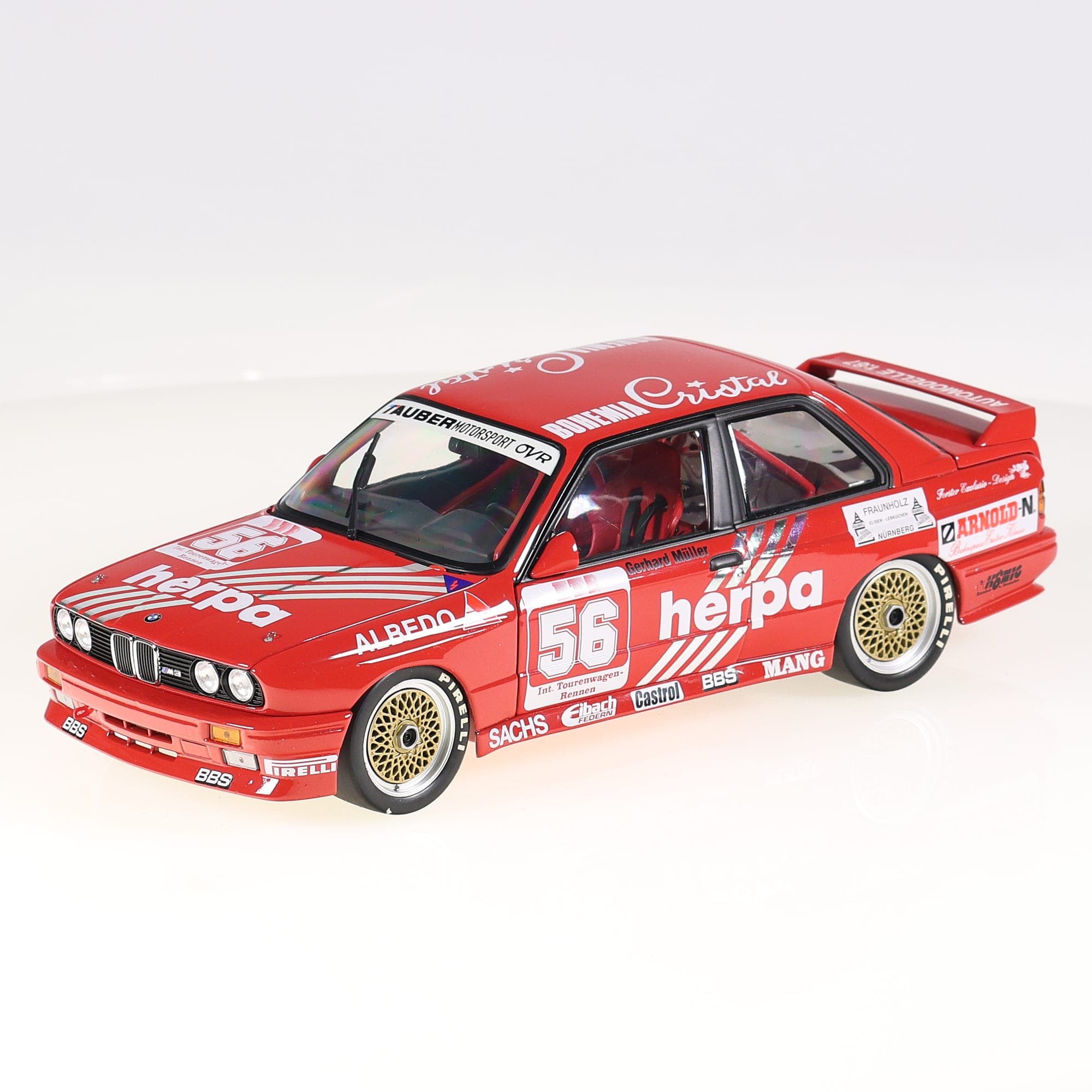 Minichamps 180882056 BMW M3 E30 DTM 1988 #56 Herpa 1/18 rouge avec boîte — miniature 14