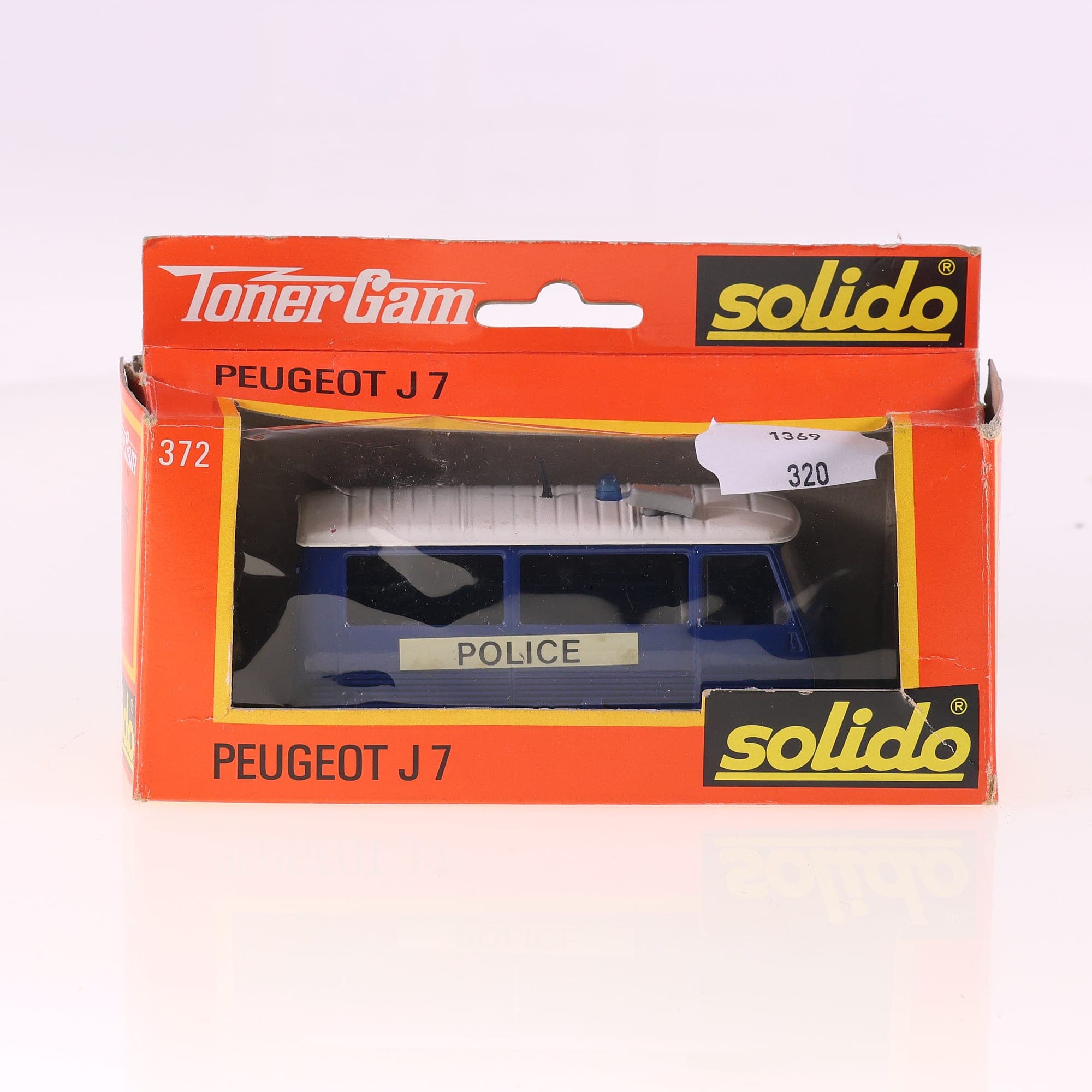 Solido 372 Peugeot J7 Police 1979 1/50 Bleu marine Grade B avec boîte — miniature 11