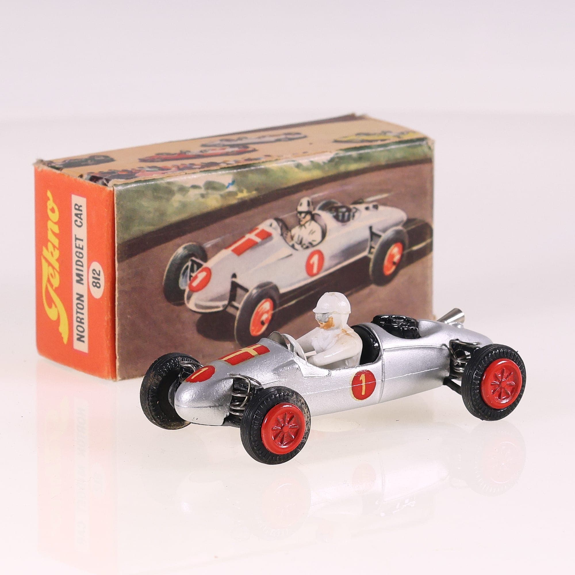 Tekno 812 Cooper Norton Midget Car #1 Danemark 1/43 Argent avec boîte