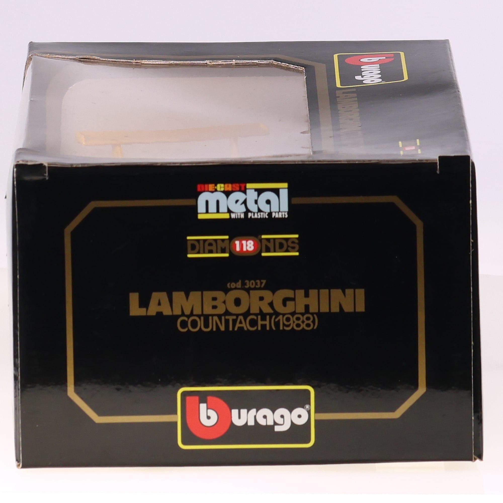 Burago 3037 Lamborghini Countach 1988 1/18 Jaune avec boîte — miniature 6