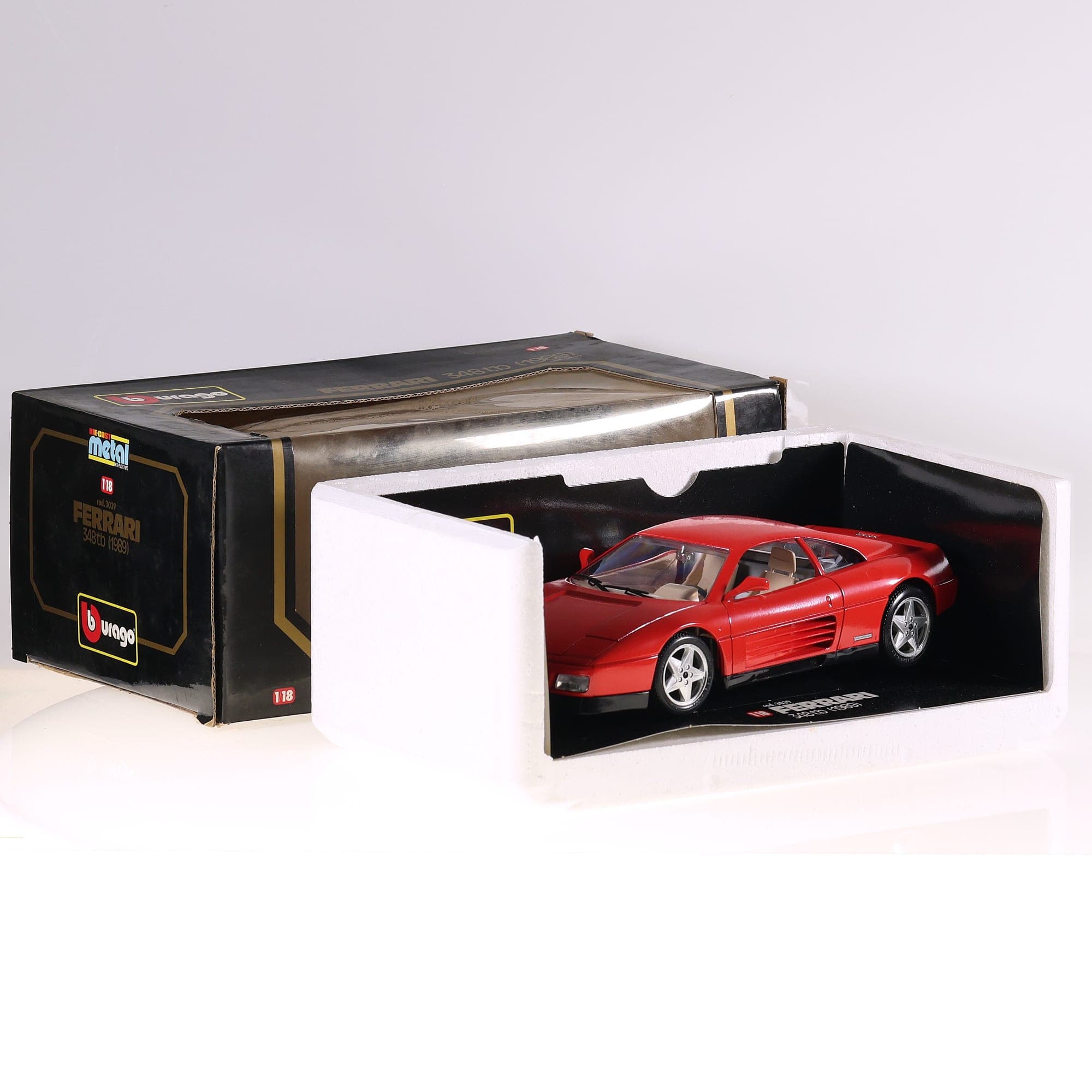 Burago 3039 Ferrari 348 tb 1989 1/18 Rouge avec boîte