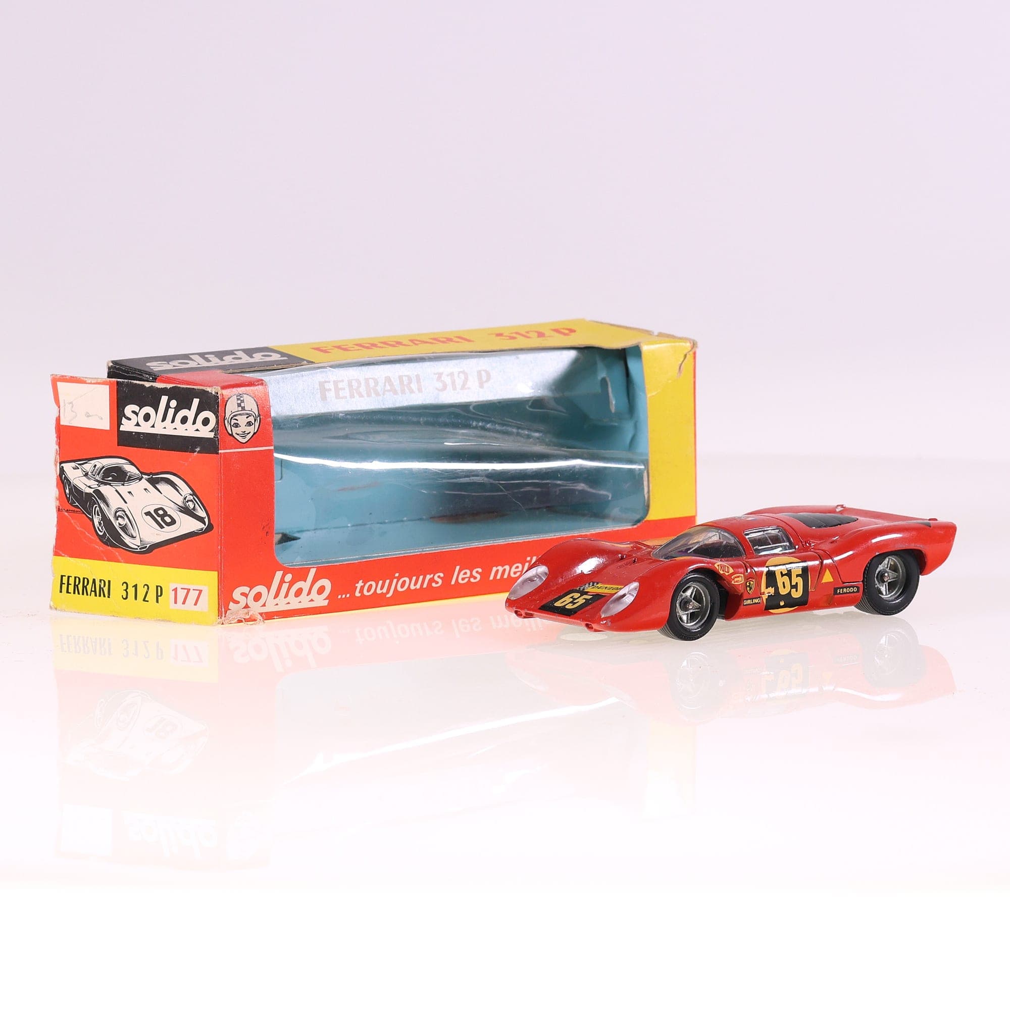 Solido 177 Ferrari 312 P - Dunlop #65 1/43 Rouge avec boîte — photo 1