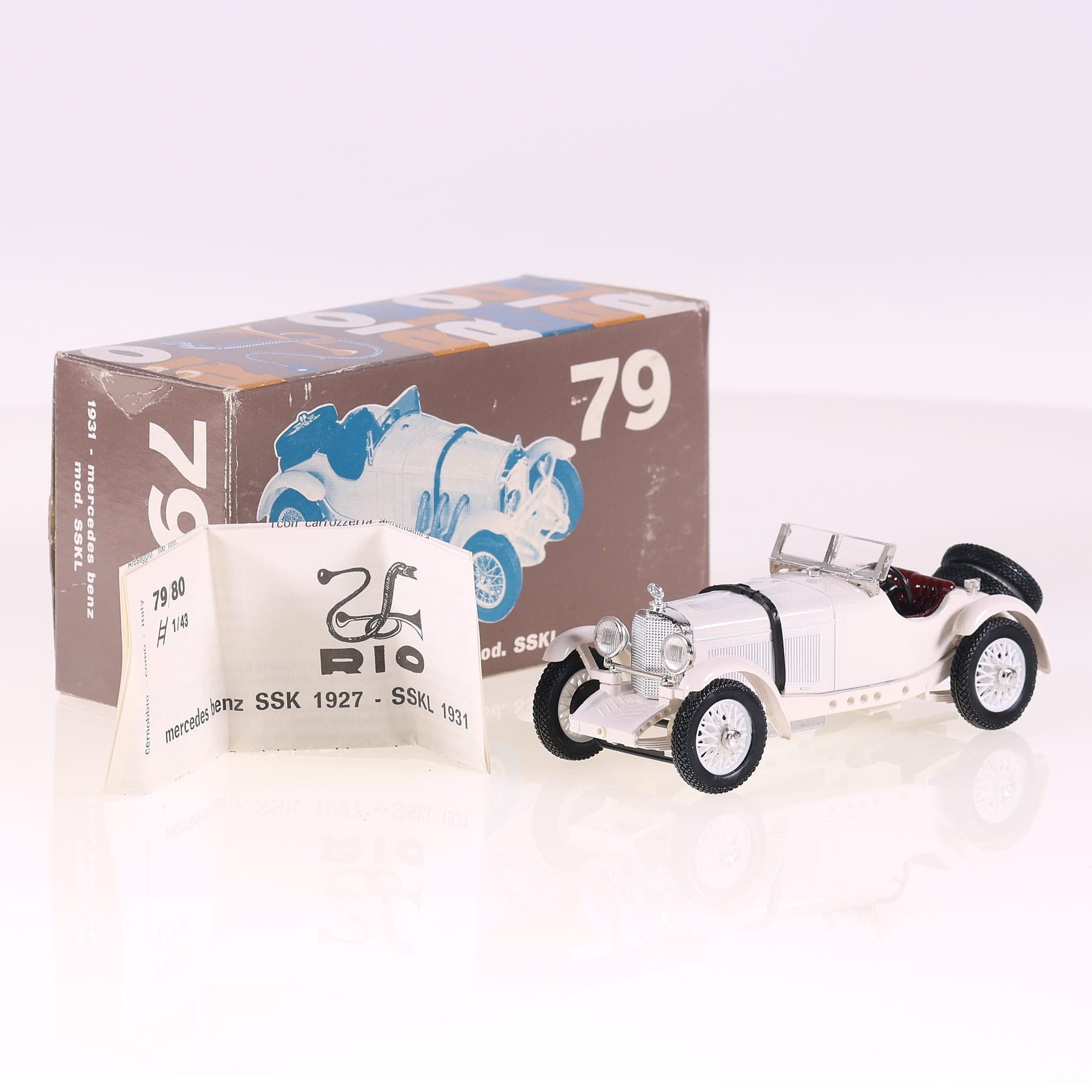Rio 79 Mercedes Benz SSKL 1931 1/43 Blanc avec boîte