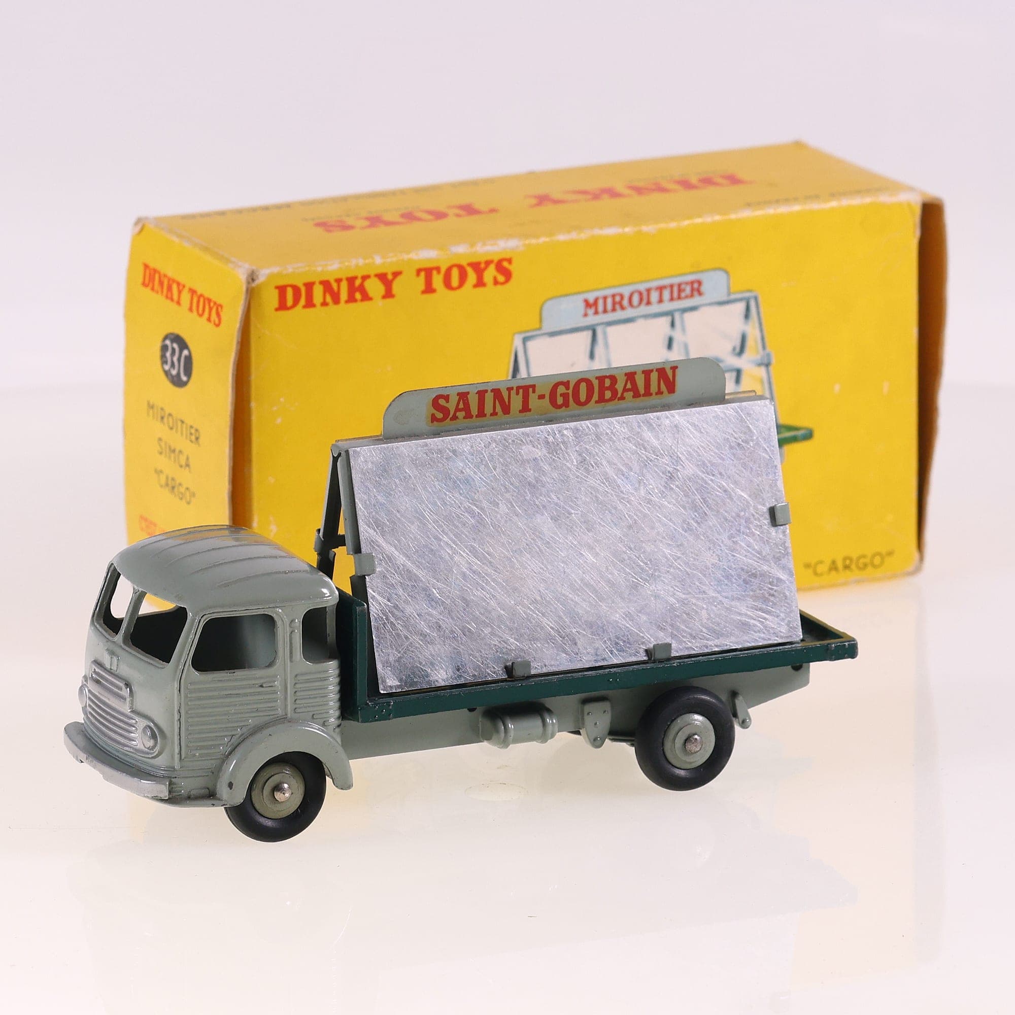 Dinky Toys 33C Simca Cargo Miroitier 1ère version de 1956 1/43 Gris avec boîte
