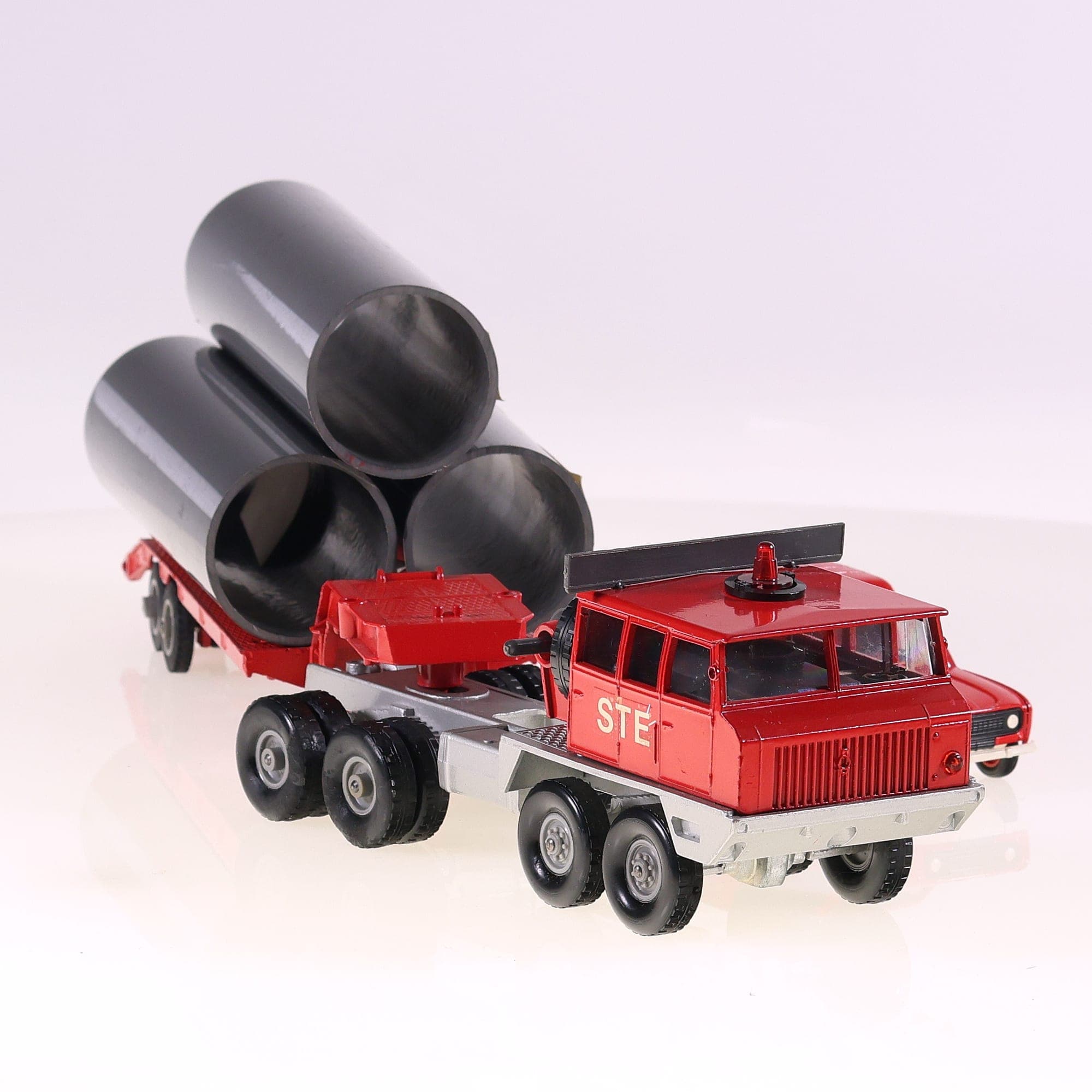 Solido 305B Berliet T2 Transport Tuyaux GDF Gazoduc du Midi 1/43 Rouge sans boît — miniature 7
