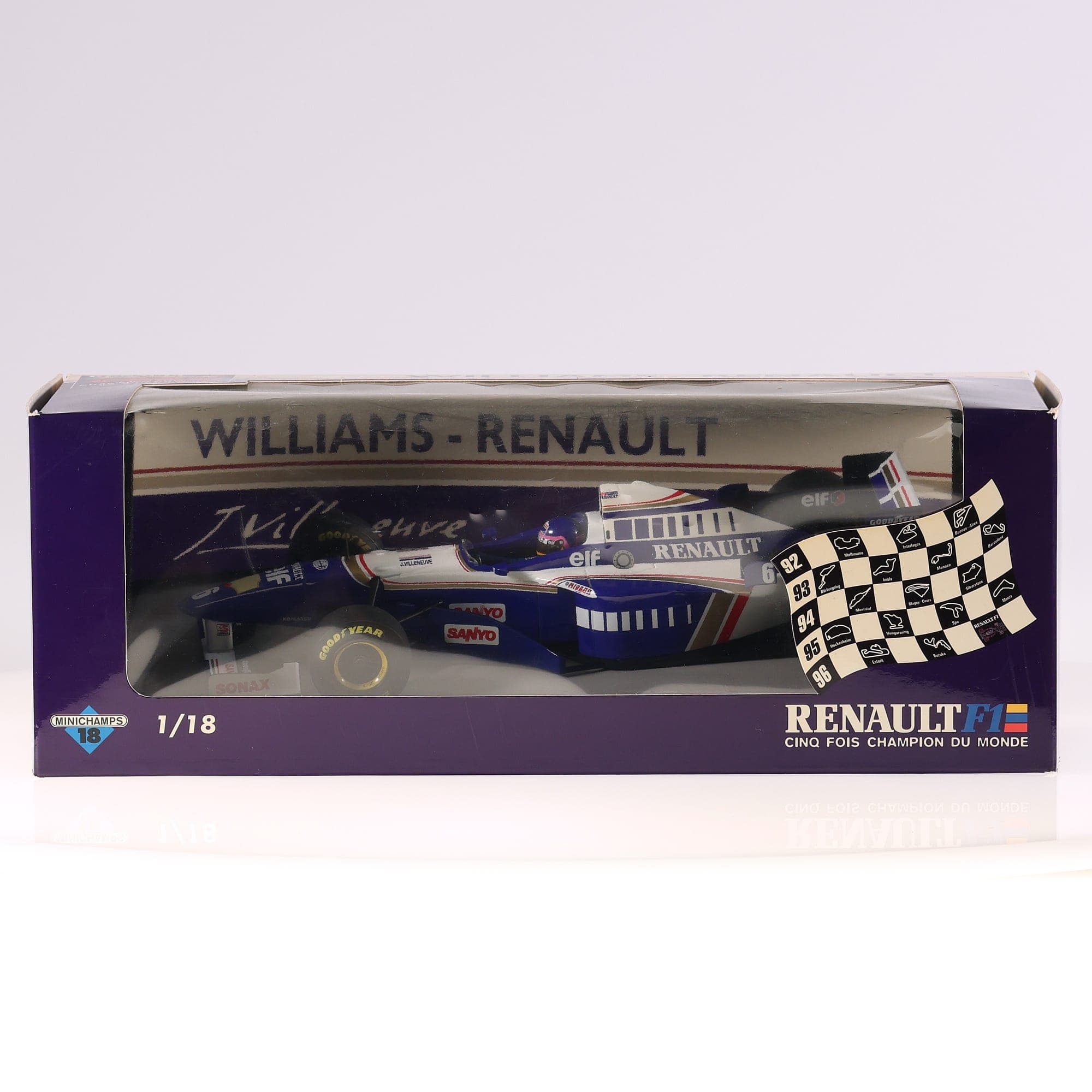 Minichamps Renault Williams 96 1/18 Bleu avec boîte