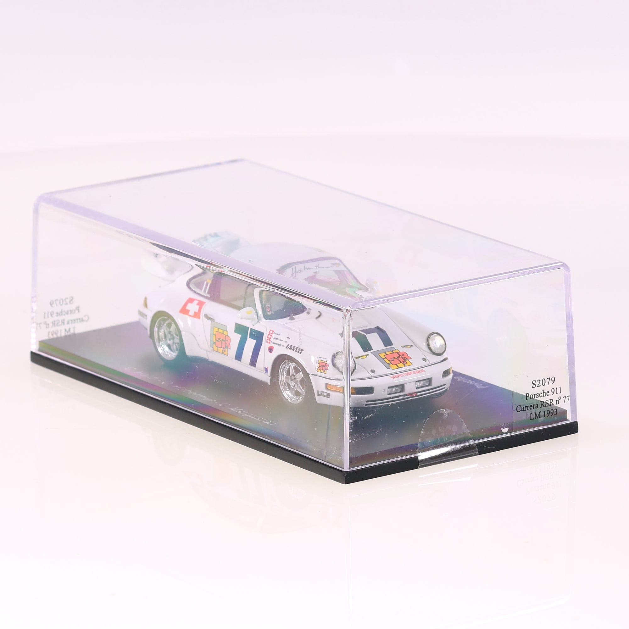 Spark S2079 Porsche 911 Carrera RSR n° 77 LM 1993 #77 1/43 Blanc avec boîte — miniature 8