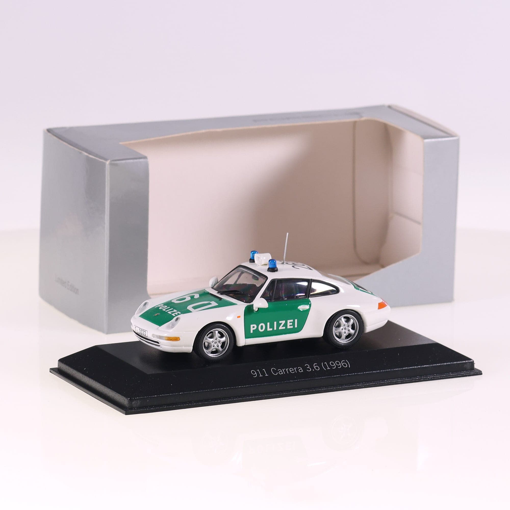 Minichamps WAP 020 set 48 Porsche 911 Carrera 3.6 (1996) Polizei 1996 1/43 Bicol
