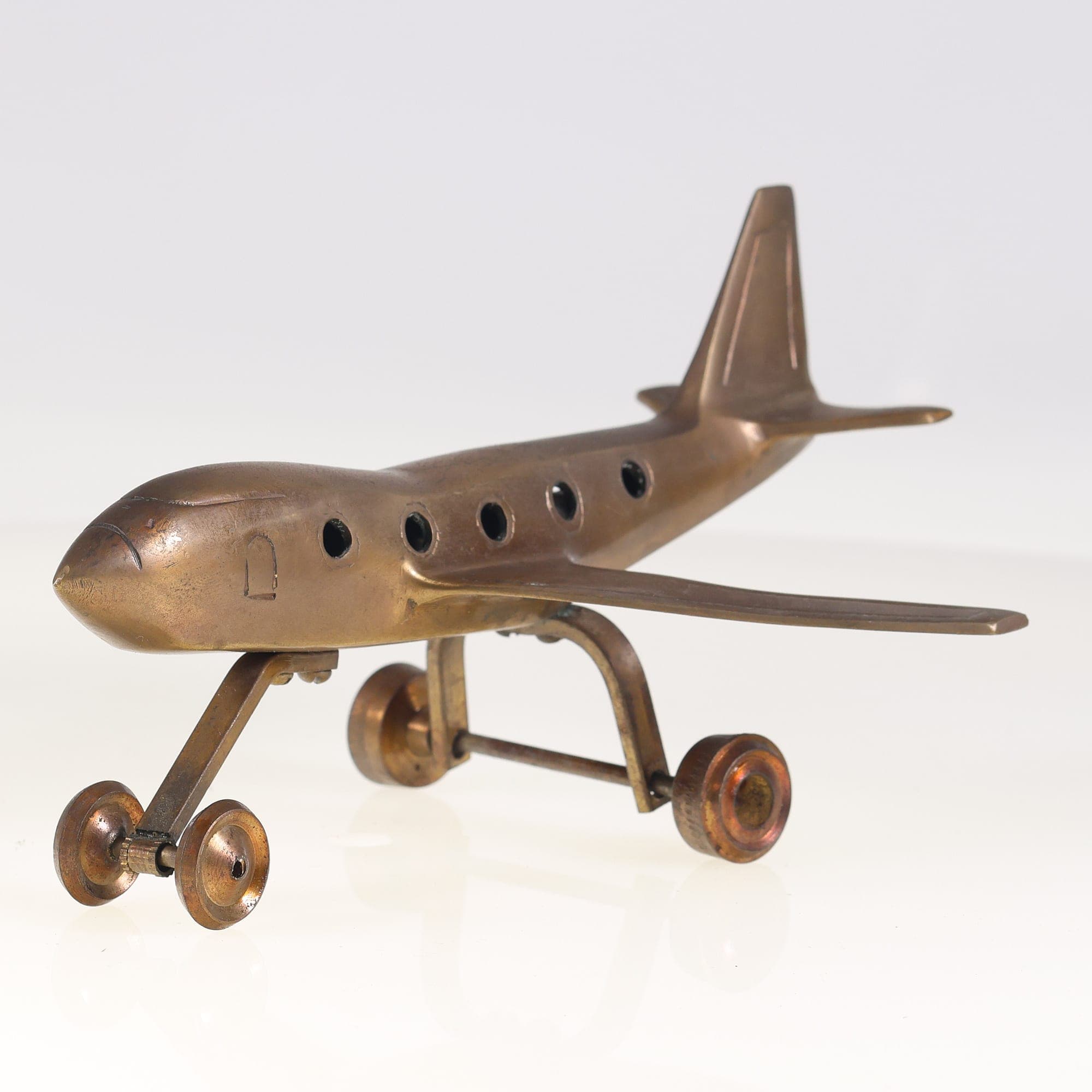 Avion de ligne en bronze 18 cm Bronze état B Rare — photo 1
