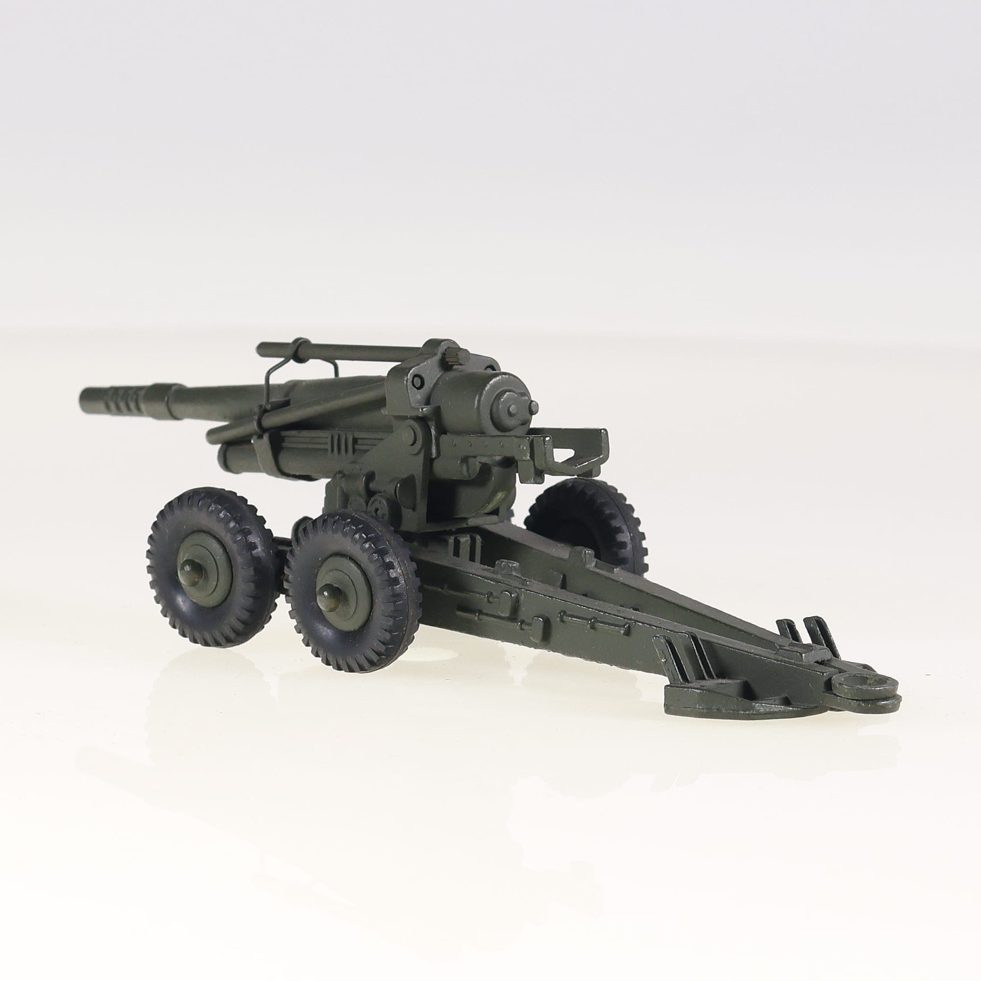 Dinky Toys F n°80E canon Obusier de 155 ABS 1/43 Vert état A avec boîte — miniature 7