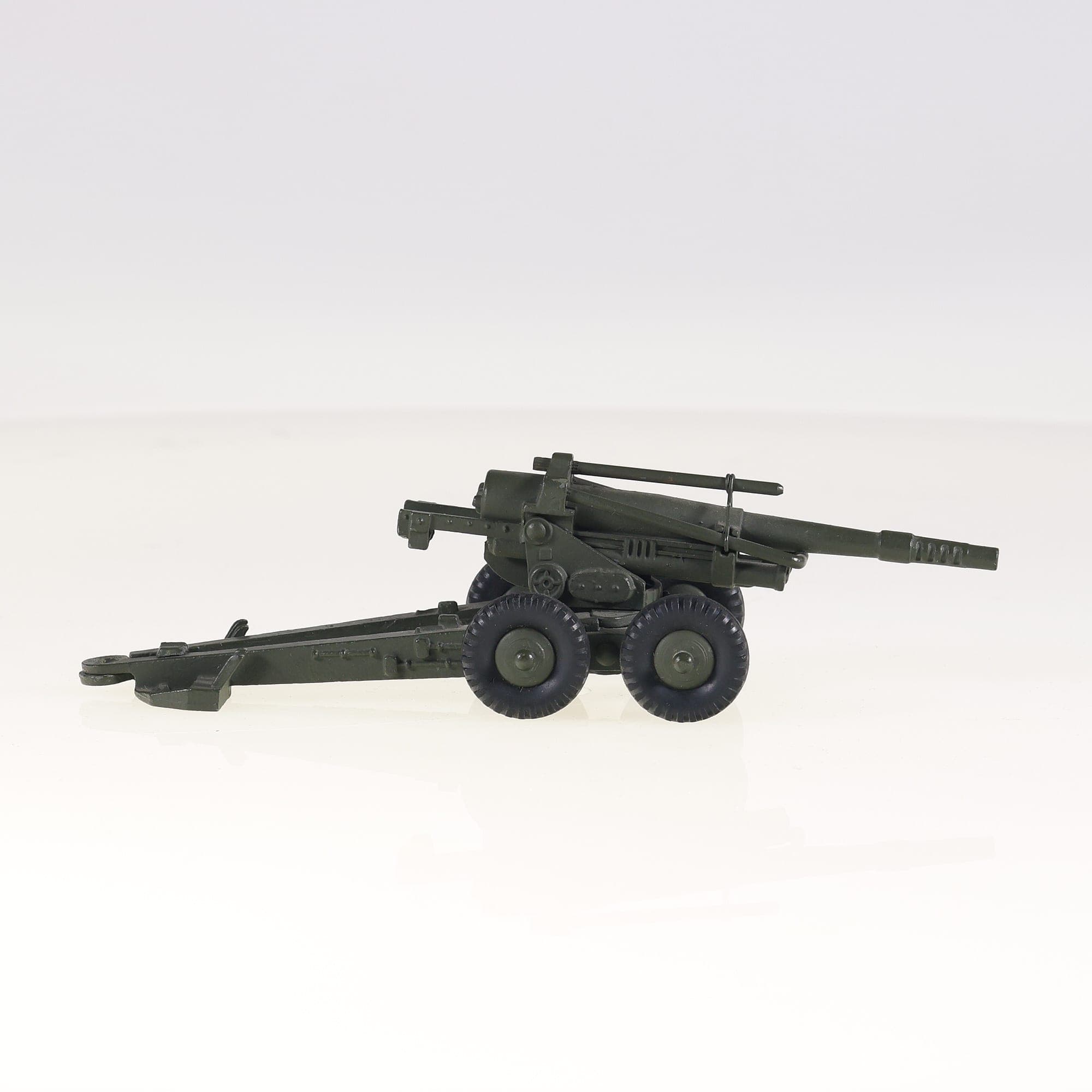 Dinky Toys F n°80E canon Obusier de 155 ABS 1/43 Vert état A avec boîte — miniature 10