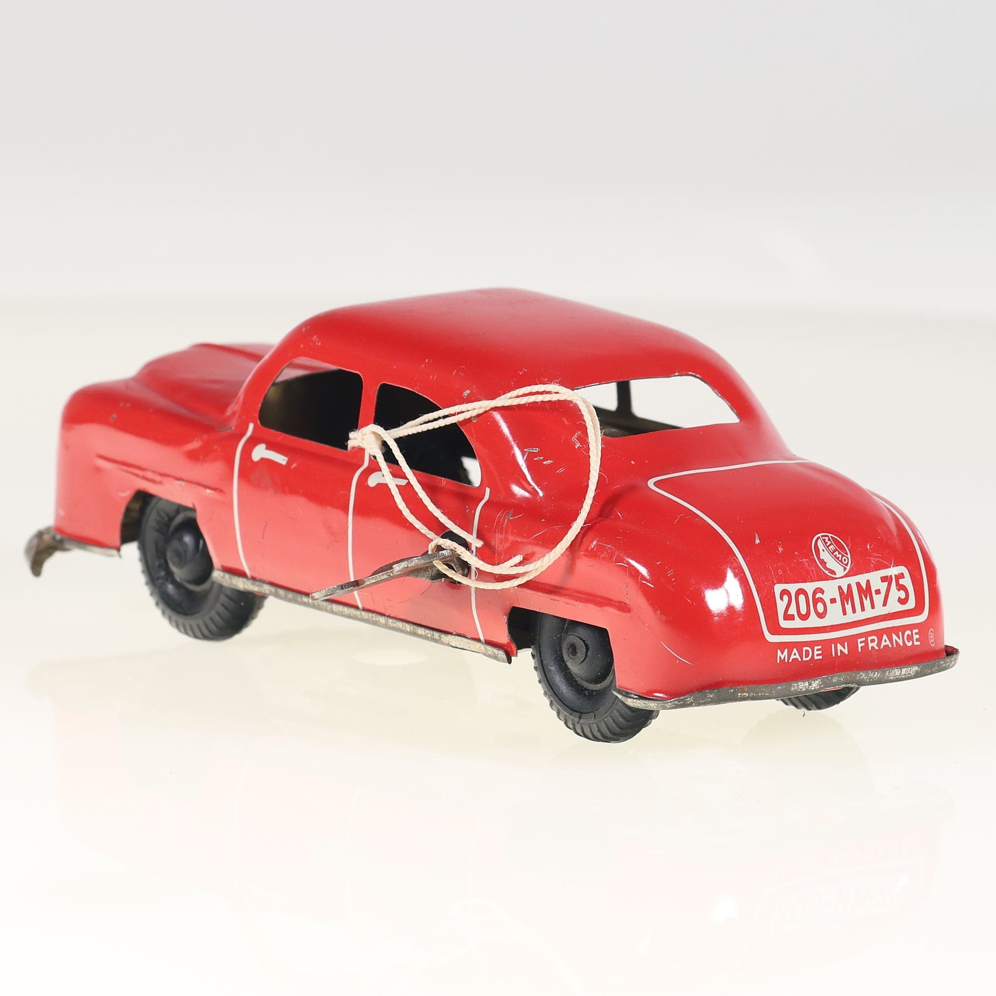 Memo ref 206-MM-75berline mécanique en tôle  14 cm Rouge sans boîte — miniature 3
