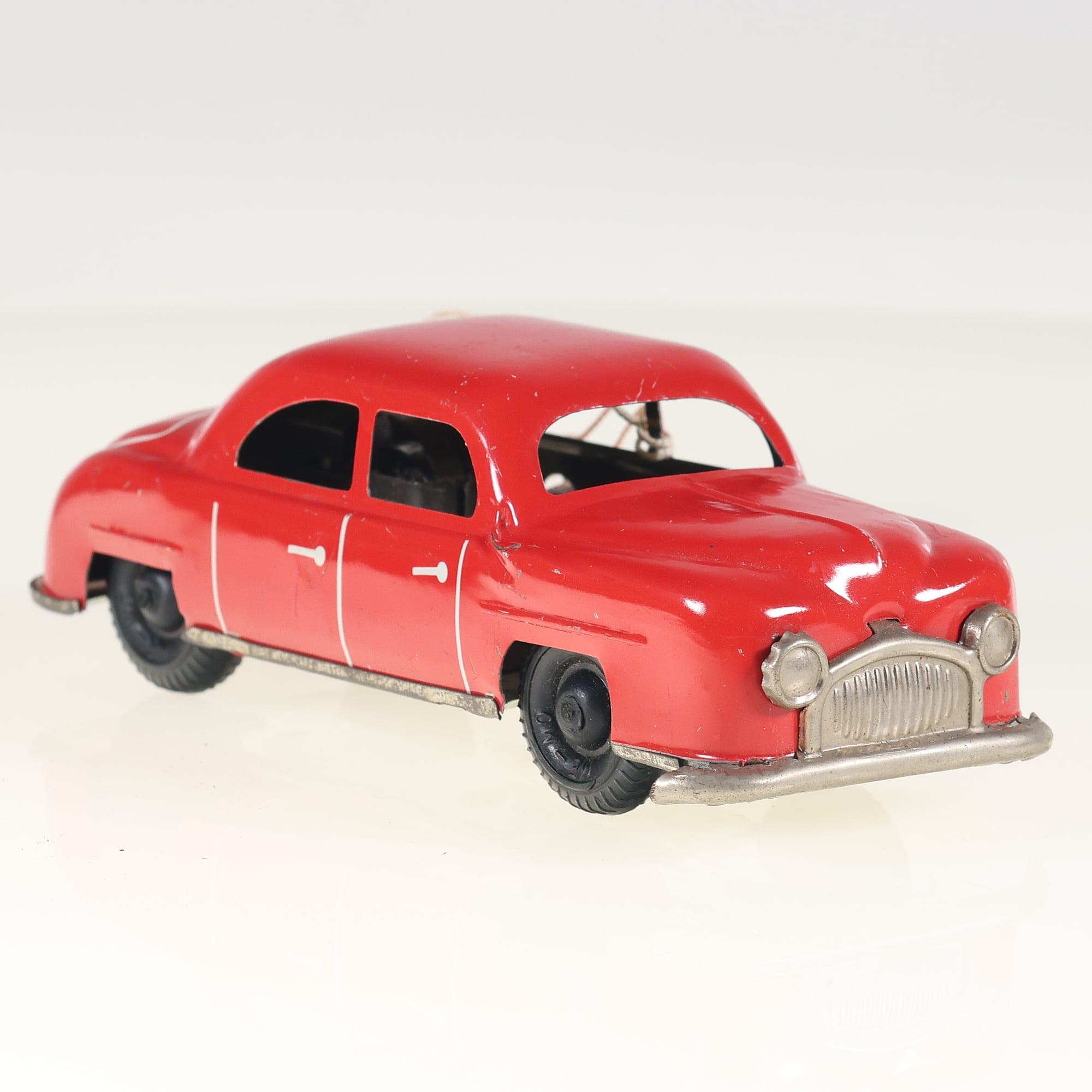 Memo ref 206-MM-75berline mécanique en tôle  14 cm Rouge sans boîte — miniature 7