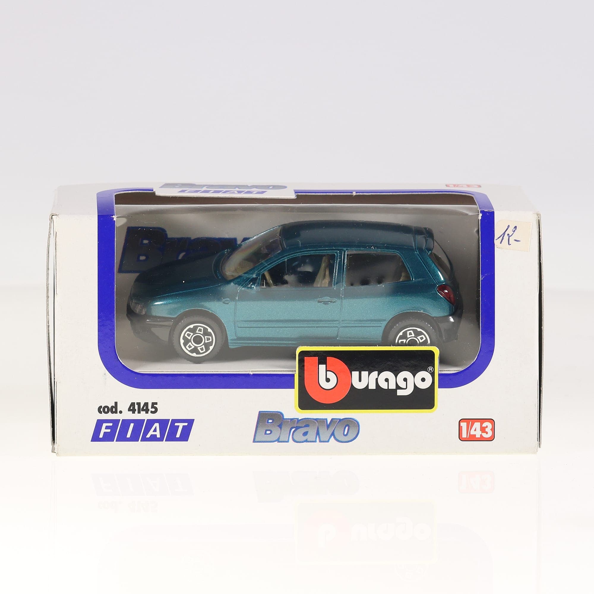 Fiat 4145 Burago Bravo 1/43 Bleu-vert métallisé avec boîte — miniature 3