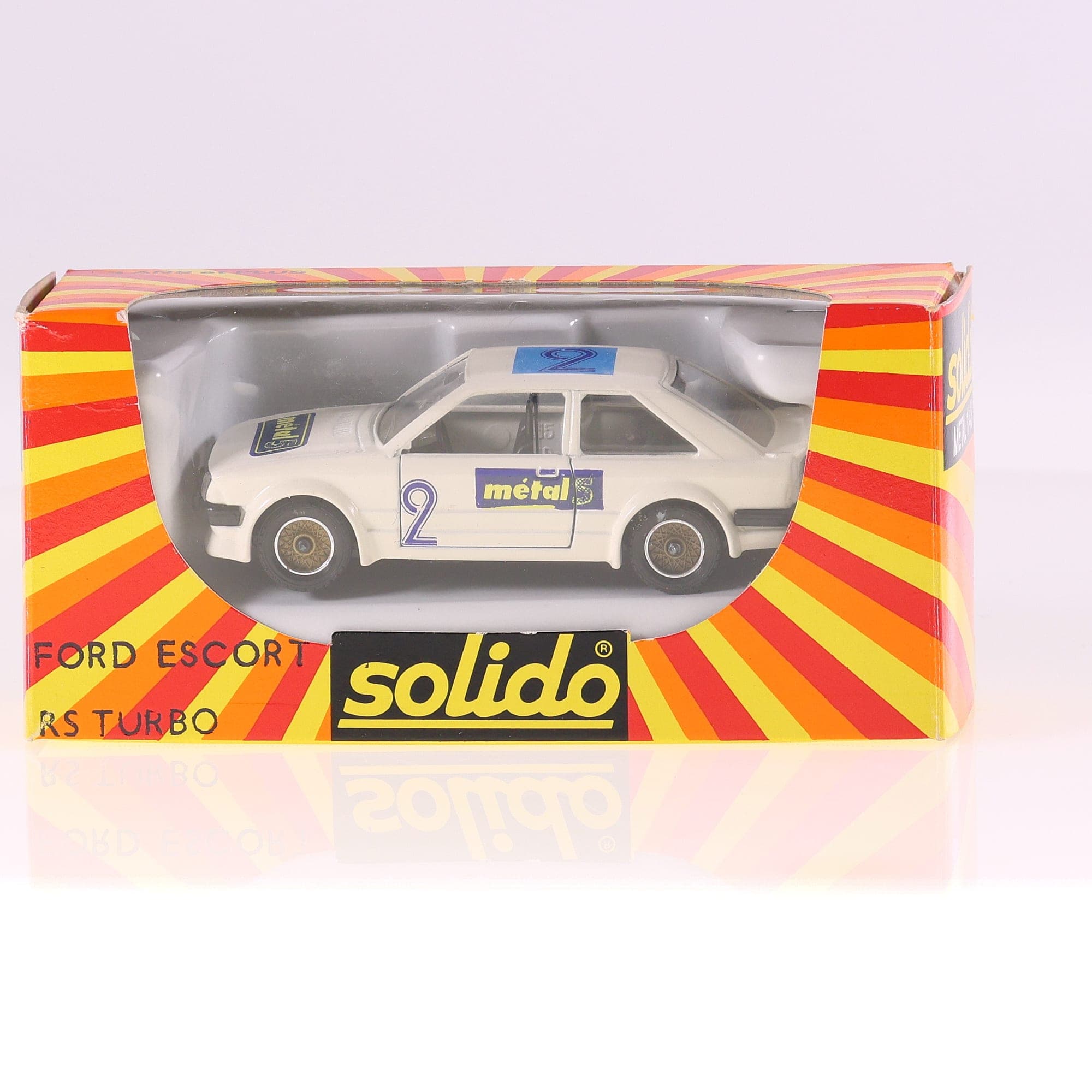 Solido n°1350 Ford Escort RS Turbo #2 1/43 Blanc avec boîte — miniature 13