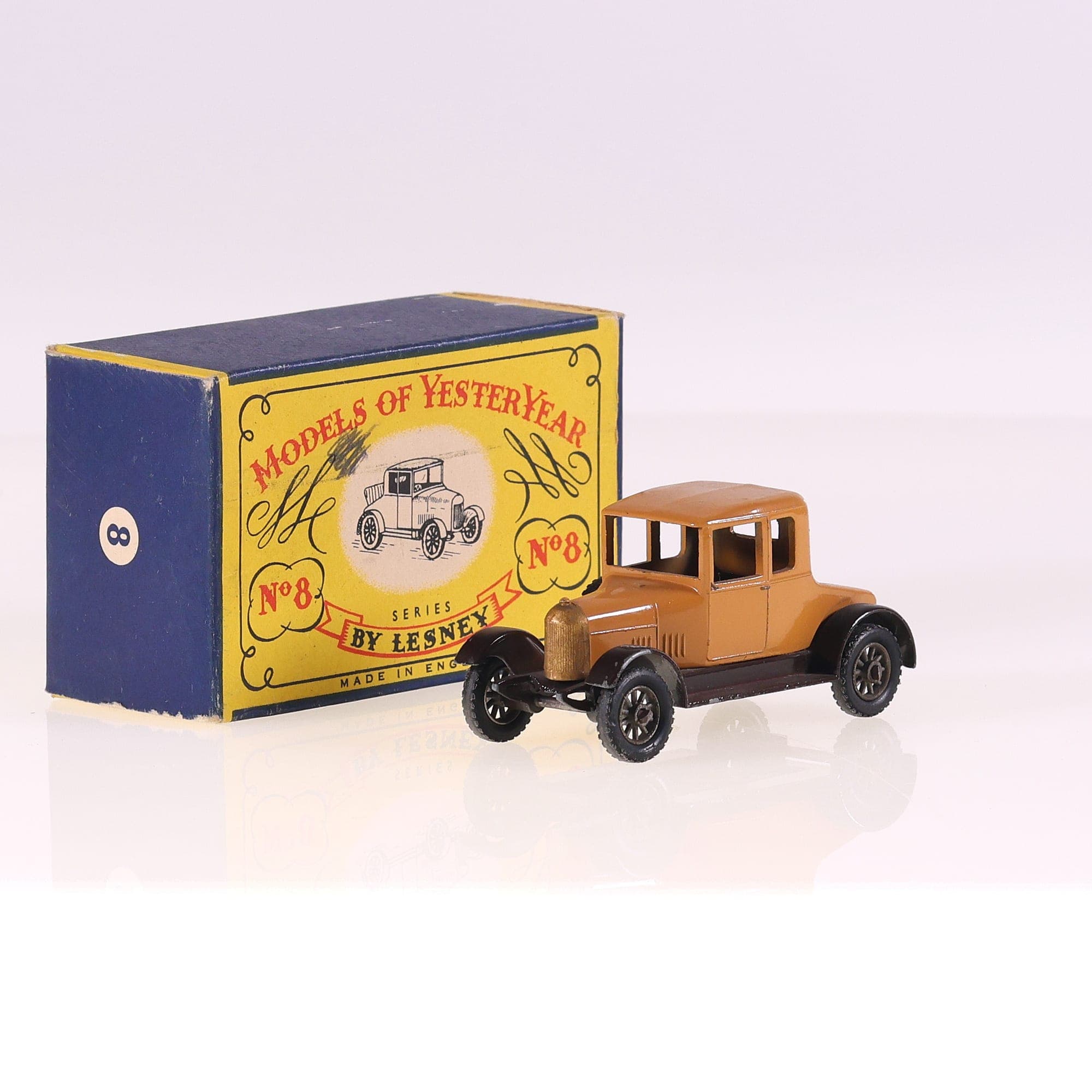 Lesney No 8 Morris Coley Bullnose 1/50 Orange avec boîte