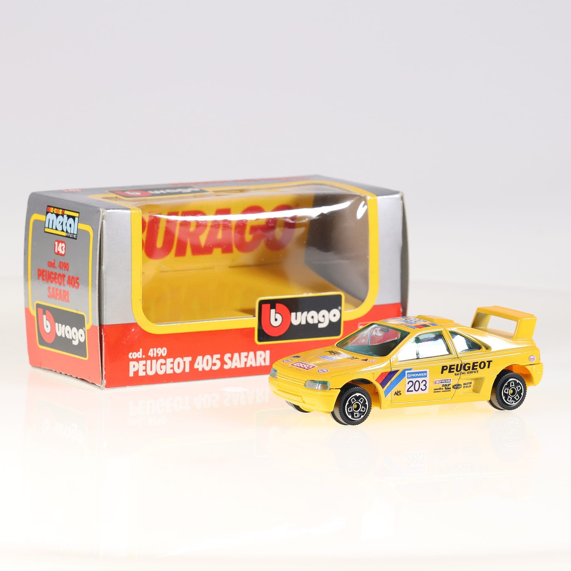 Burago 4190 Peugeot 405 Safari 1/43 Jaune Grade B avec boîte — photo 1