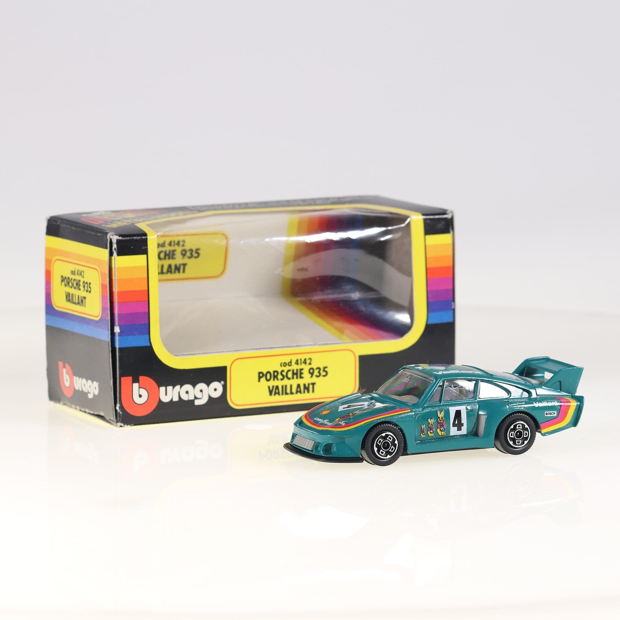 Burago 4142 Porsche 935 Vaillant 1/43 Turquoise Grade B avec boîte