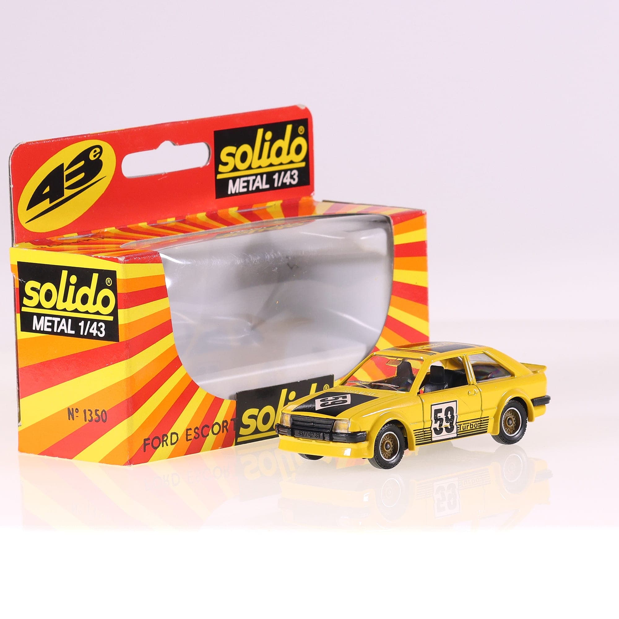 Solido n°1350 Ford Escort #59 1/43 Jaune avec boîte — photo 1