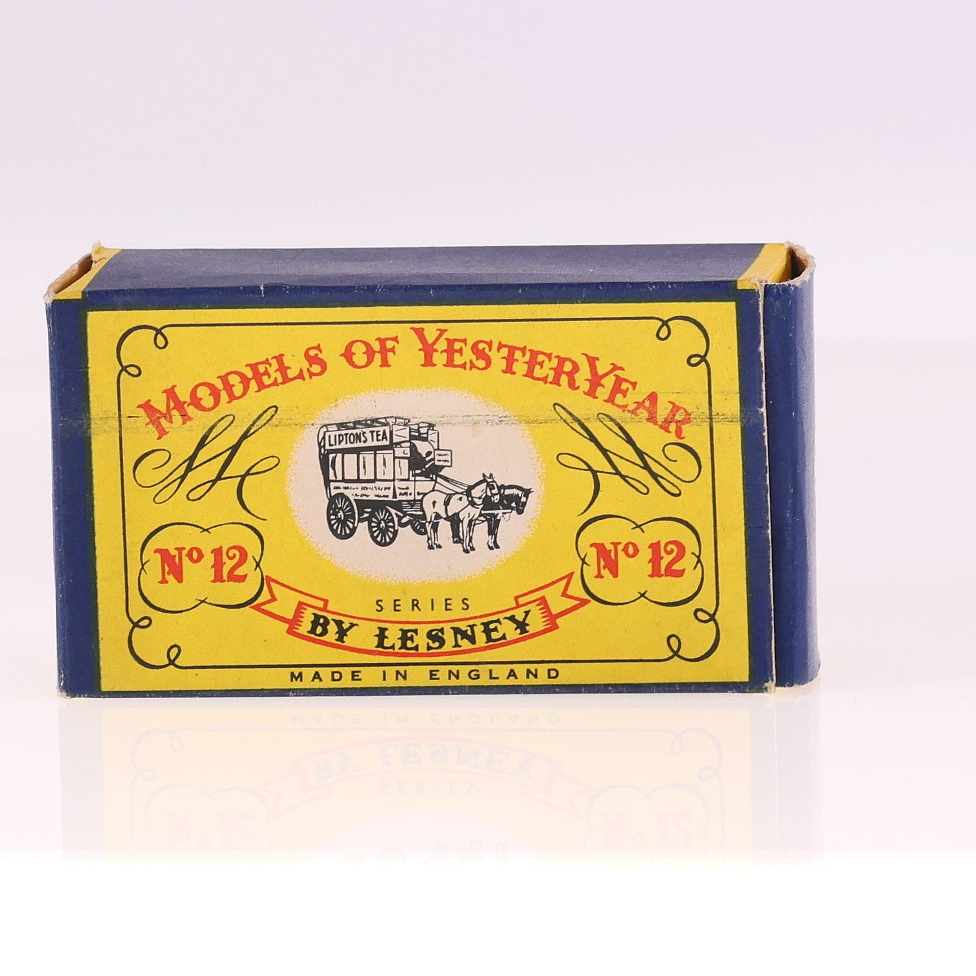 Lesney 12 Horse bus Omnibus Lipton's Tea 1/100 Rouge avec boîte — miniature 13