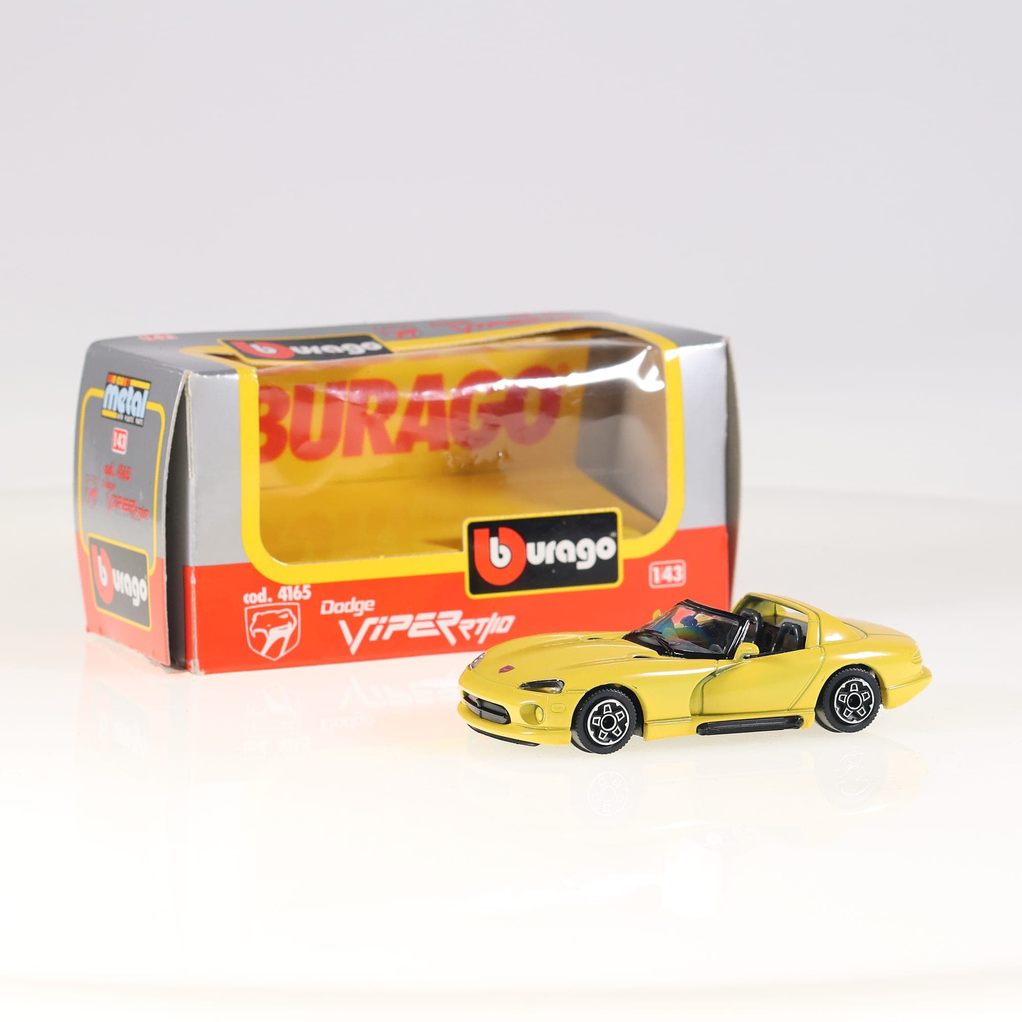 Dodge 4165 Burago Viper RT/10 1/43 Jaune avec boîte