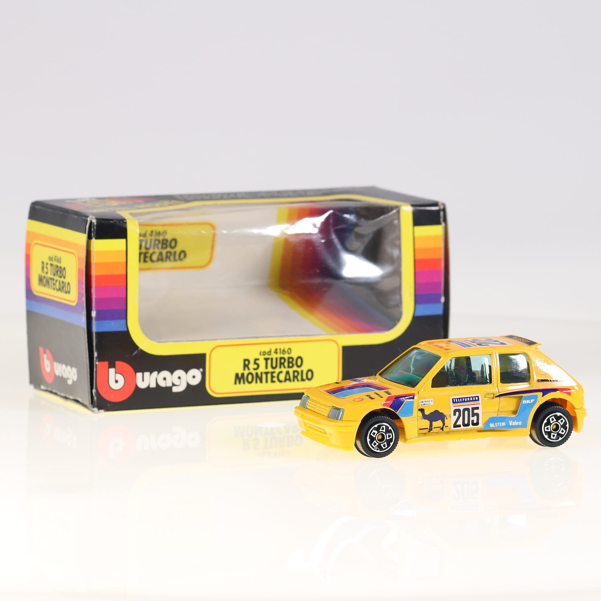 Burago Peugeot 205 turbo #205 1/43 Jaune avec pas la bonne boîte — photo 1