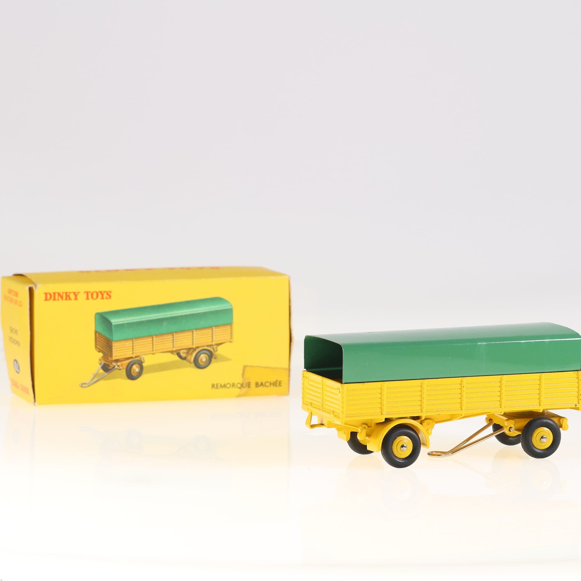 Dinky Toys 70 remorque Remorque bâchée  1/43 Jaune et vert avec boîte