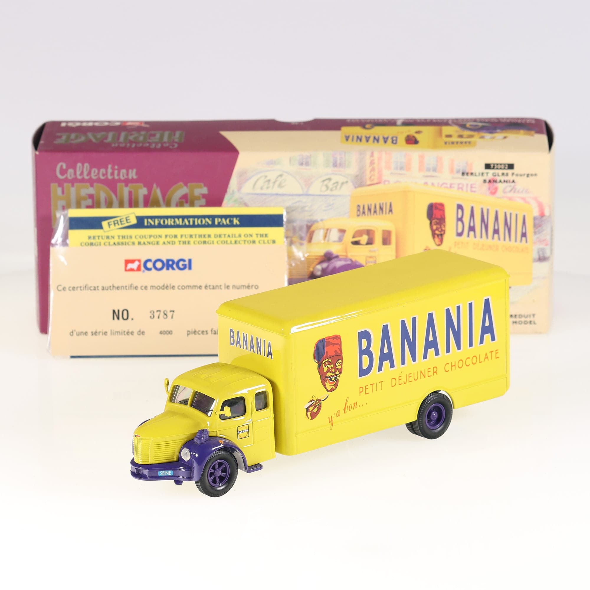Corgi 73002 Berliet GLR8 Fourgon Banania 1/50 Jaune avec boîte