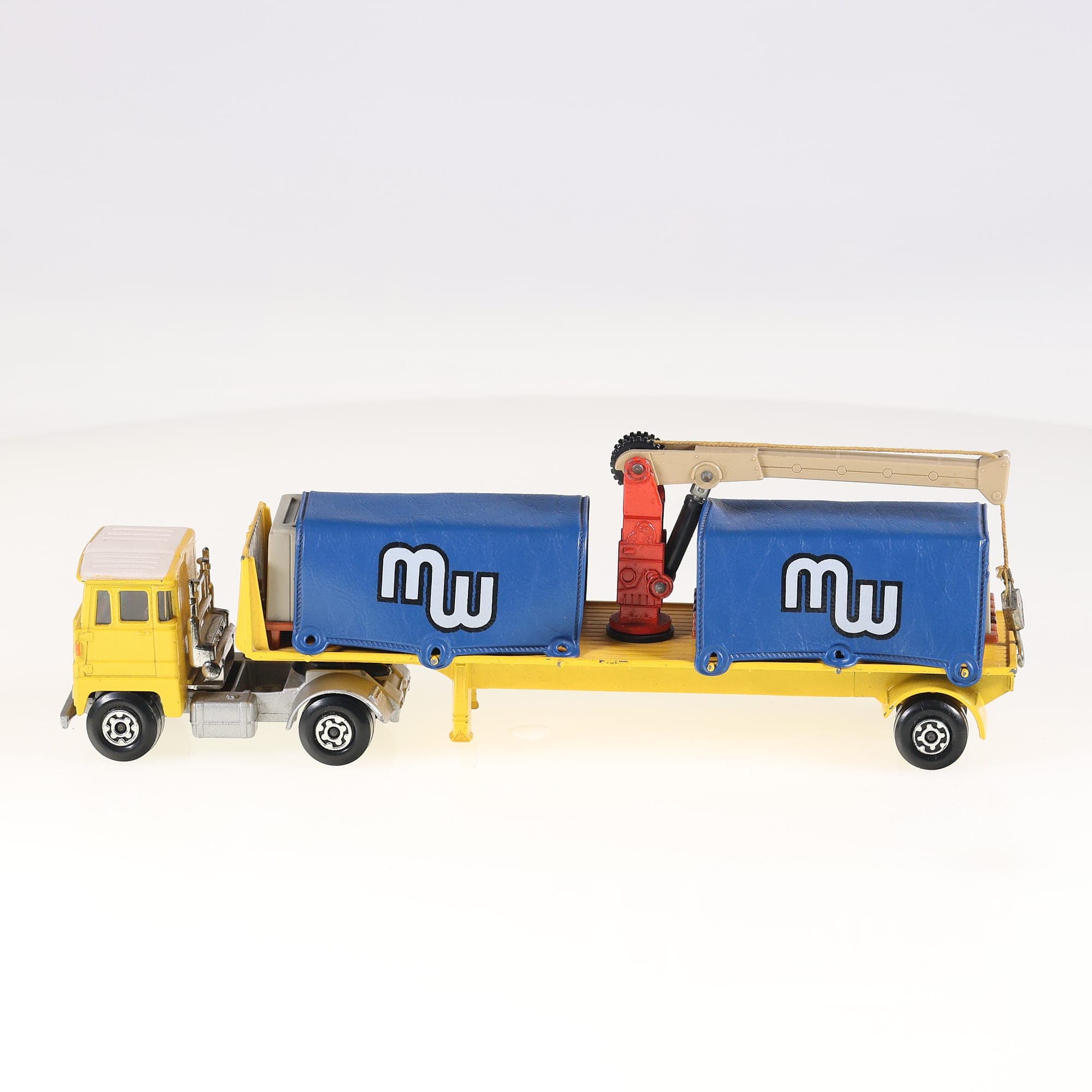 Scammel K-33 Matchbox Camion porte-containers MW avec grue 22,5 cm Jaune sans bo