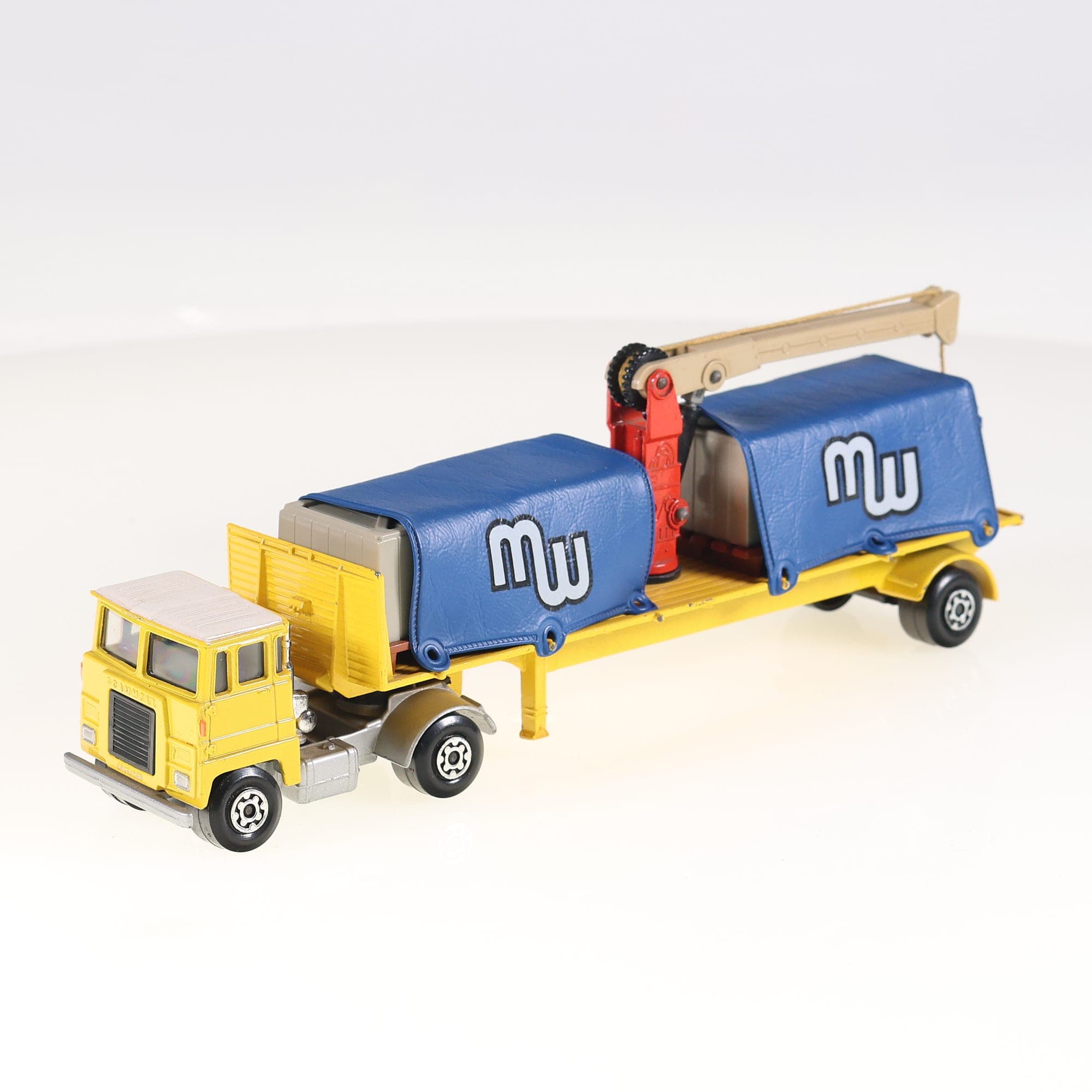 Scammel K-33 Matchbox Camion porte-containers MW avec grue 22,5 cm Jaune sans bo — miniature 8
