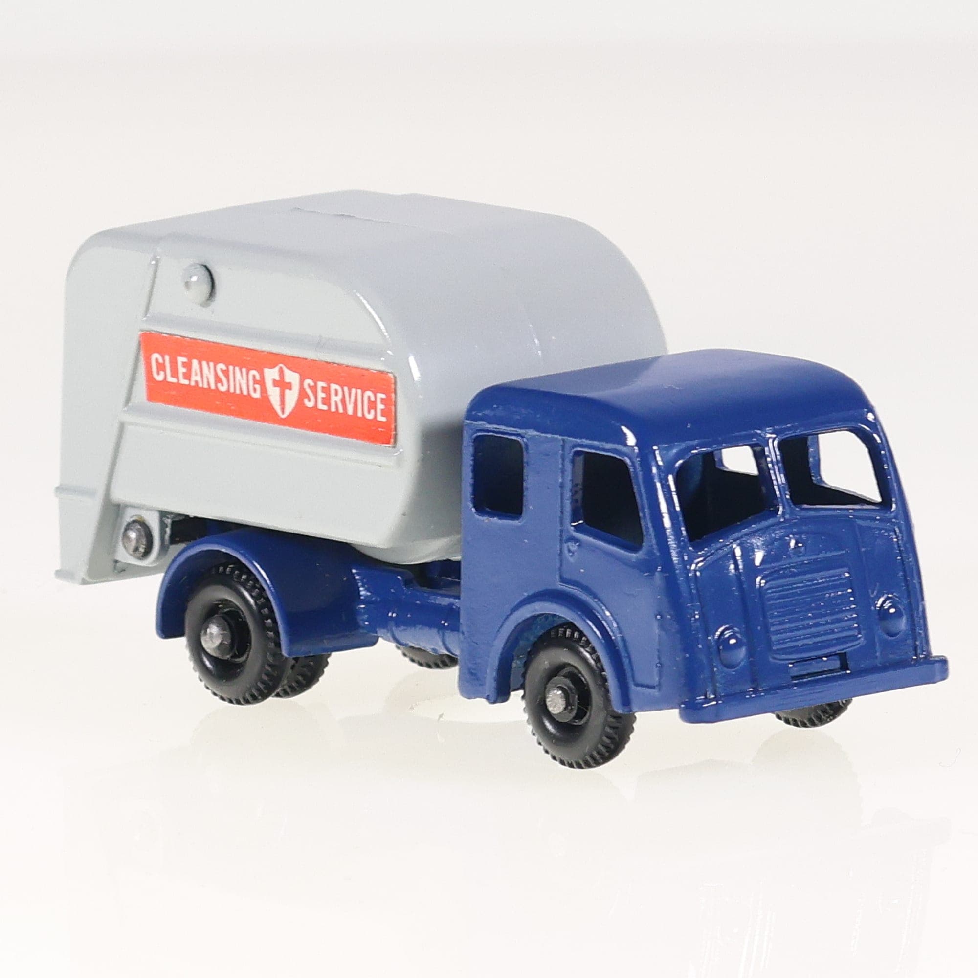 Matchbox 15 Dennis Refuse Truck Cleaning service 1/75 Bleu avec boîte — miniature 11