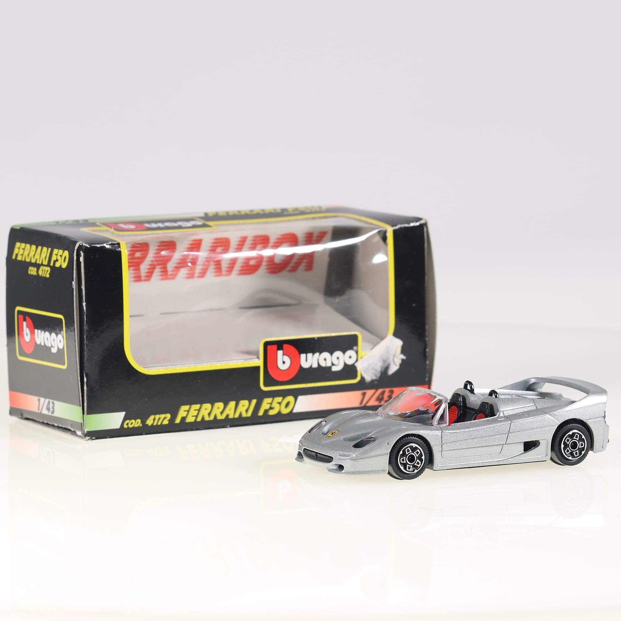 Burago 4172 Ferrari F50 1/43 Gris métallisé Grade B avec boîte — photo 1