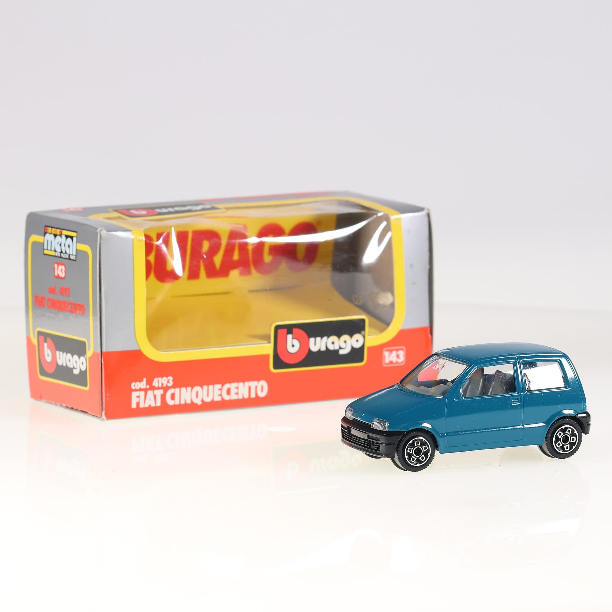 Burago 4193 Fiat Cinquecento 1/43 Bleu turquoise avec boîte — photo 1