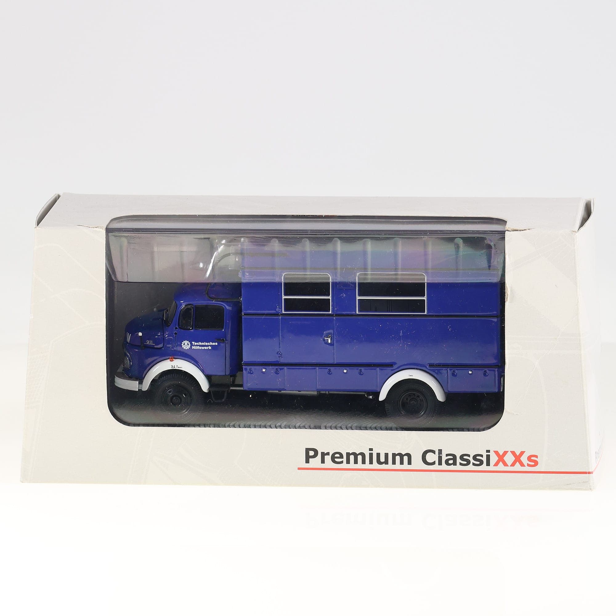 Premium ClassiXXs 12001 Mercedes-Benz LA 911 THW 1/43 bleue neuf avec boîte