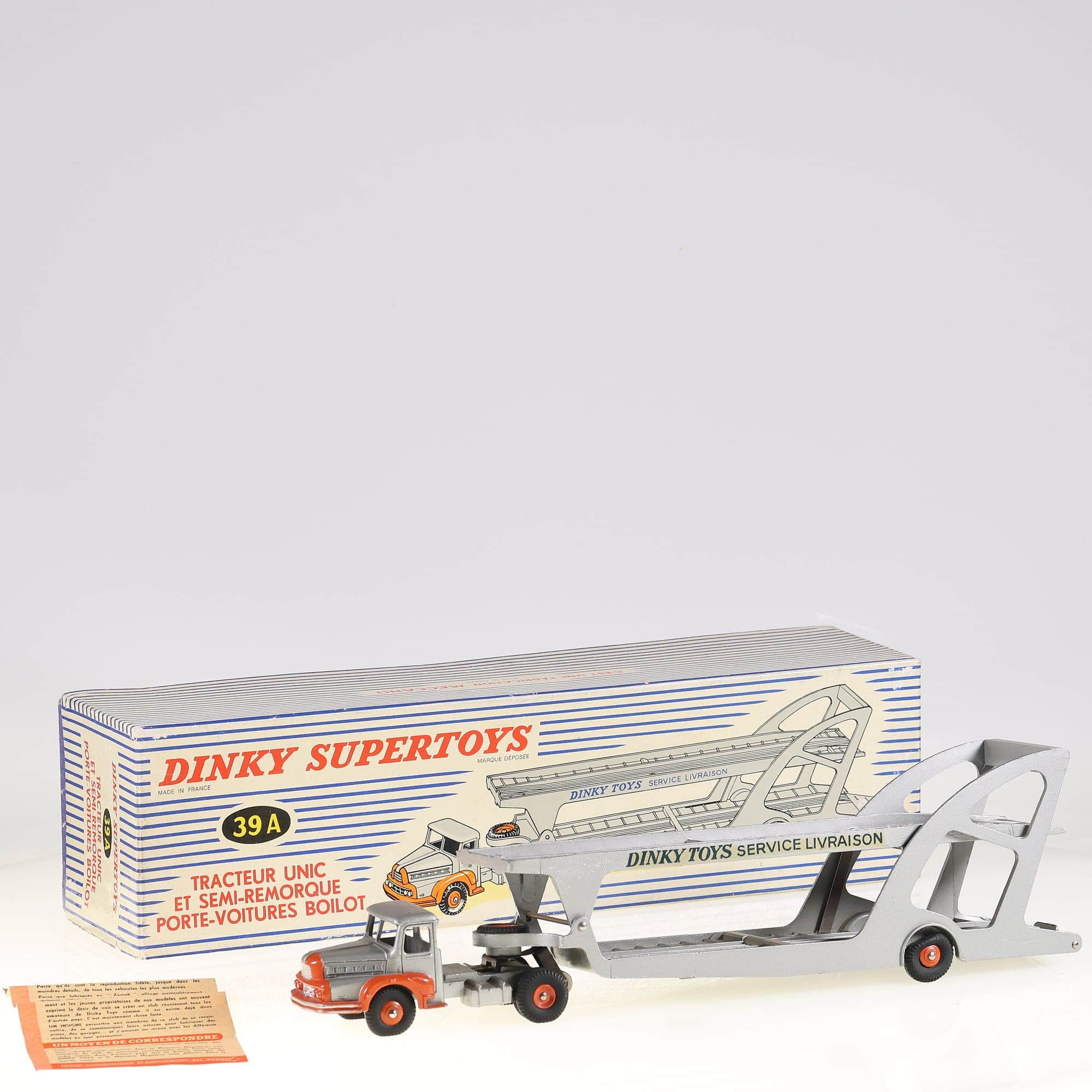 Dinky Toys 39A Unic Tracteur Unic et Semi-Remorque Porte-Voitures Boilot 1/43 Gr